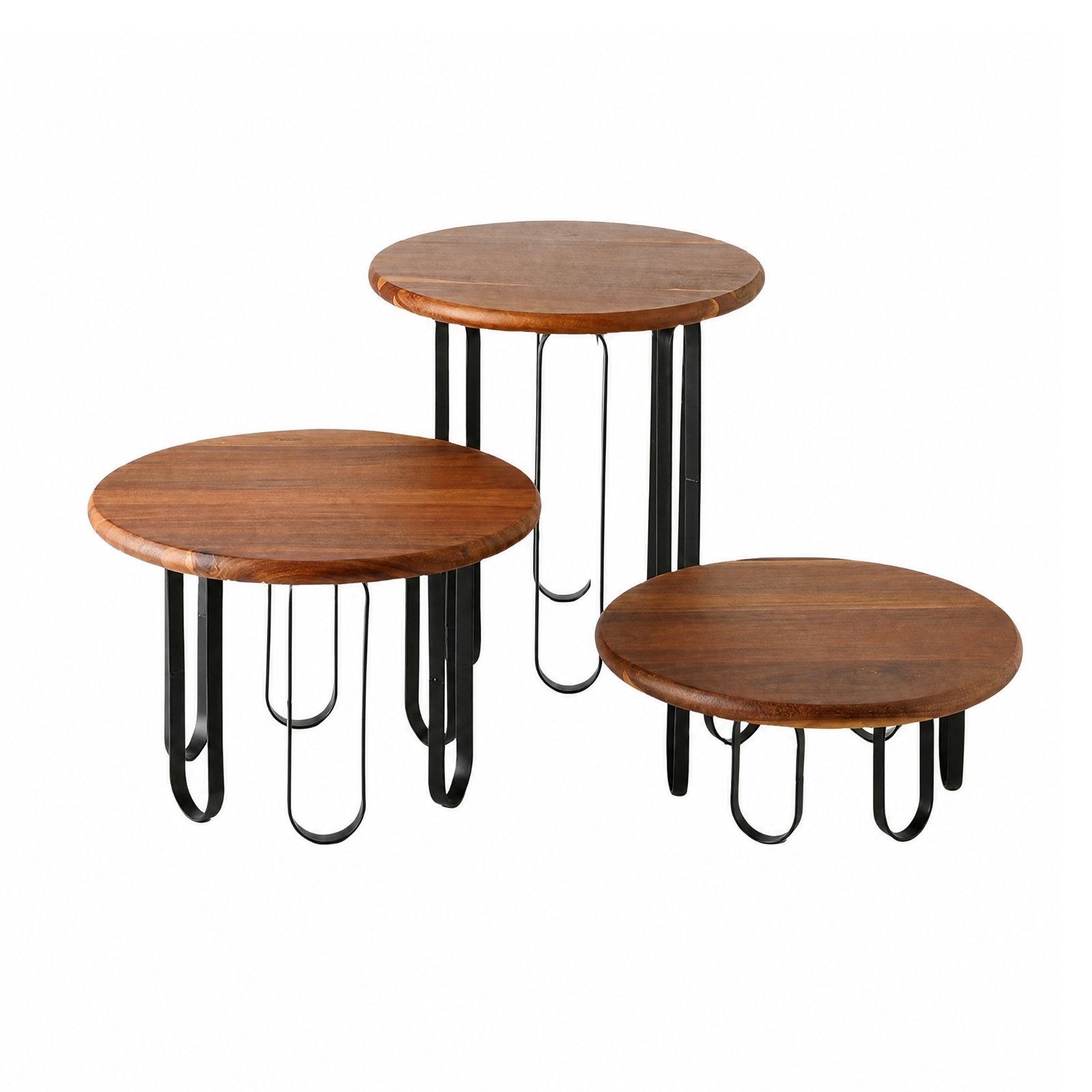 3-Piece Wooden Dessert Display Tray