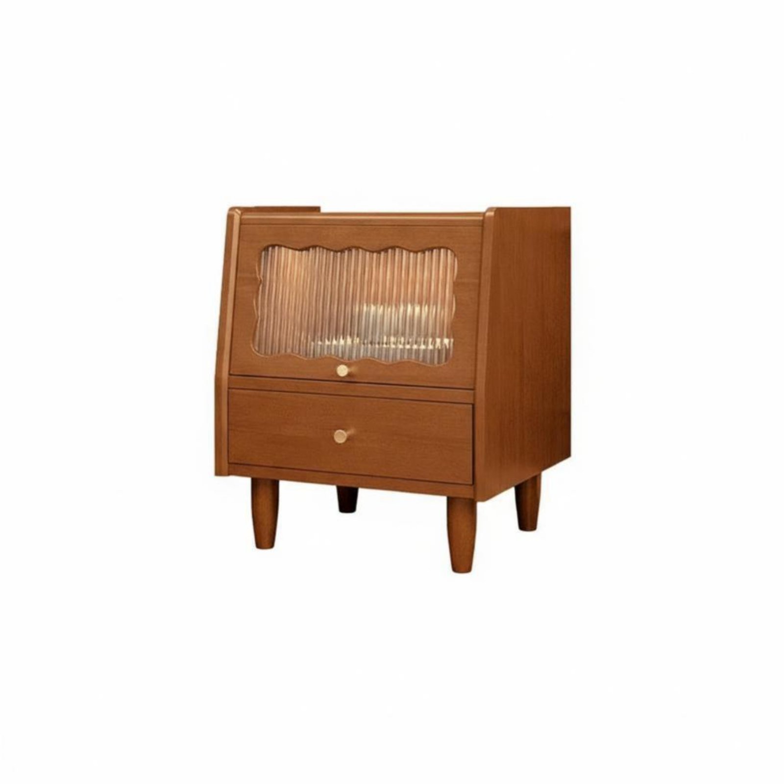 Fluted Glass Door Cabinet