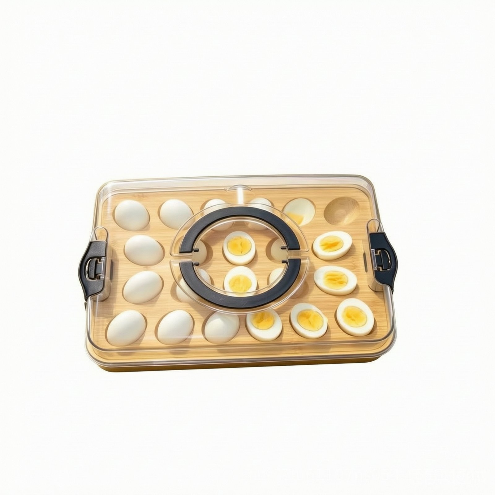 Egg Storage Box with Bamboo Tray – Rectangle