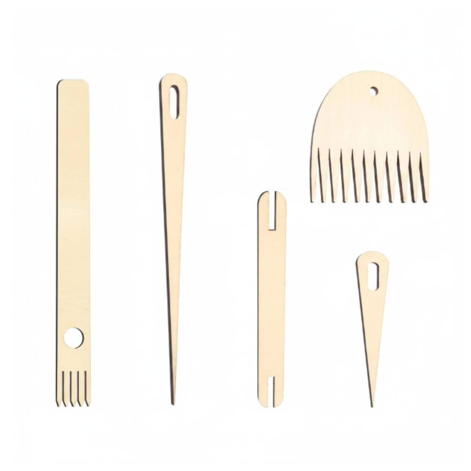 5-Piece Wooden Knitting Pin Gauge