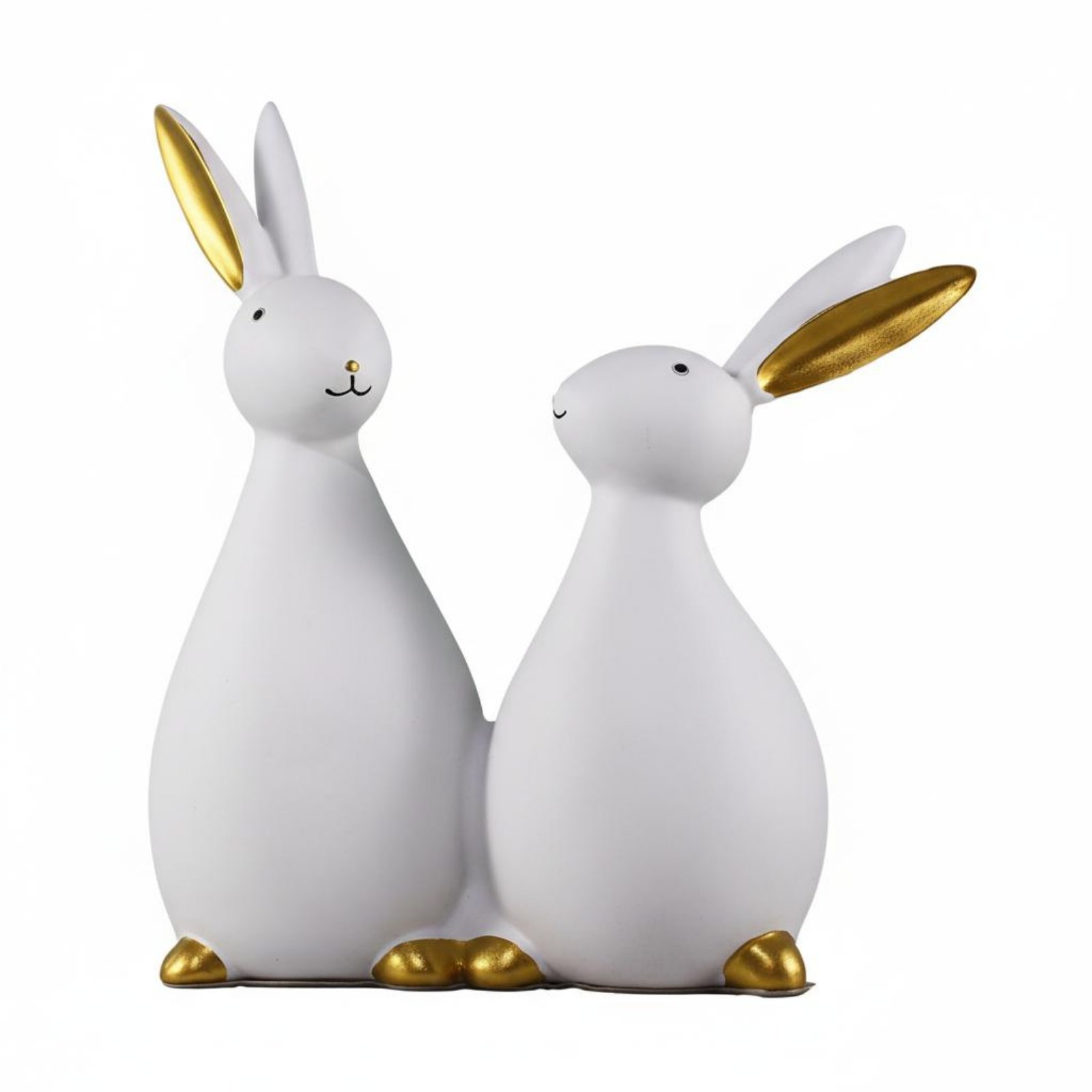 Resin Bunny Figurine Pair