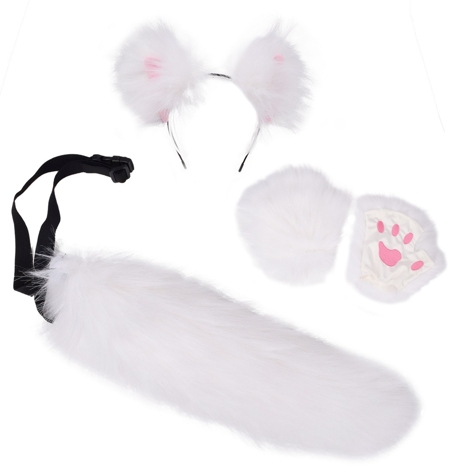 Faux-Hair Cat Costume Accessory Set