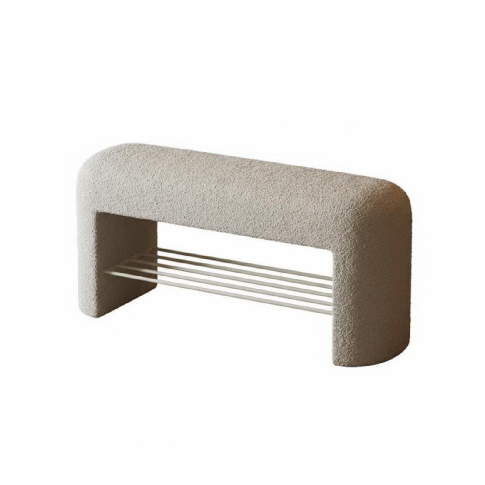 Sherpa-Covered Shoe Bench