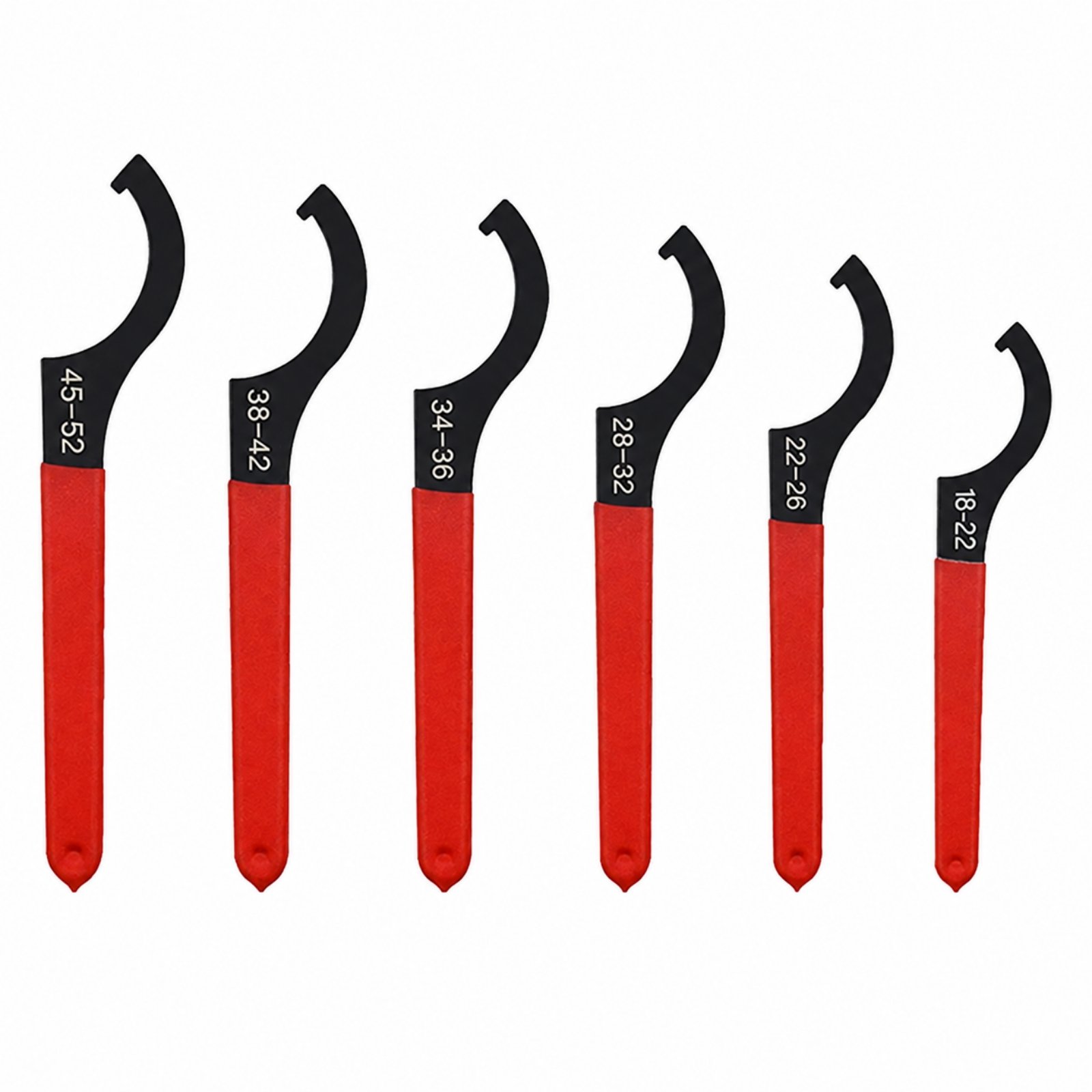 6 Pieces C-Shaped Hook Wrench Anti-Slip High-Carbon Steel