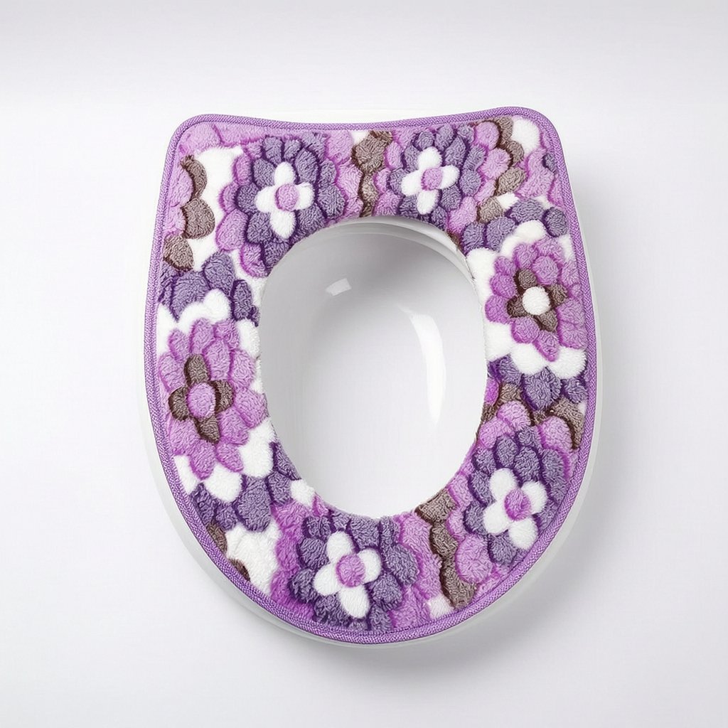 Plush Toilet Seat Cover – Purple, 43*37