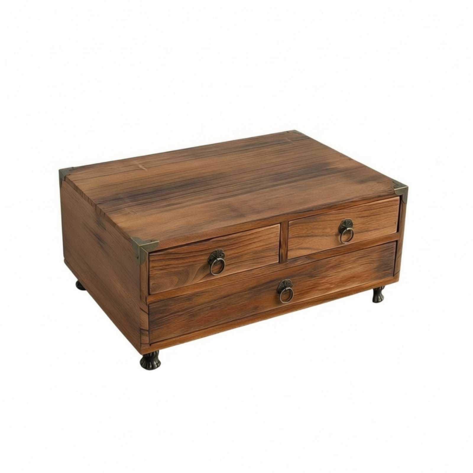 Wooden Desktop Storage Cabinet – High Leg 3-drawer