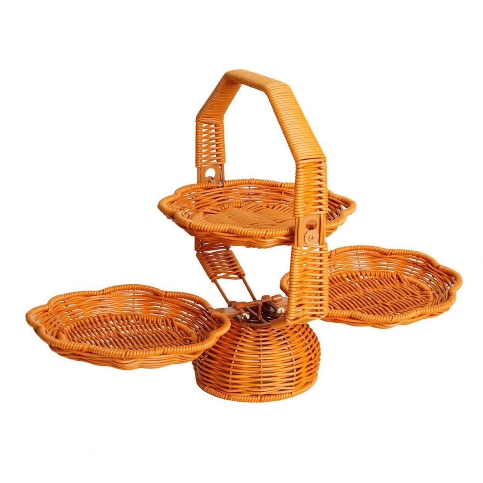 Foldable Fruit Basket Stand – Brown