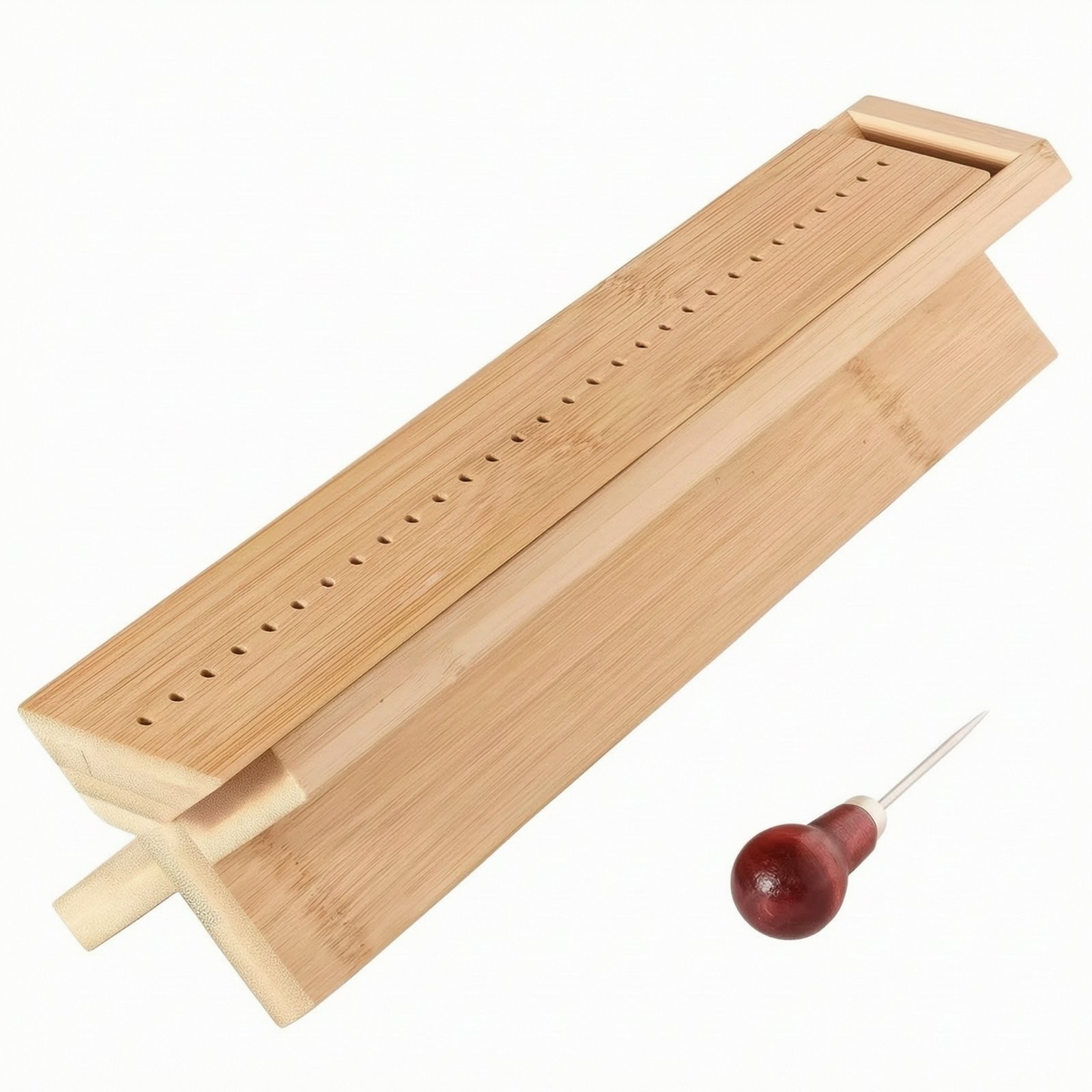 Wood Bookbinding Guide with Awl