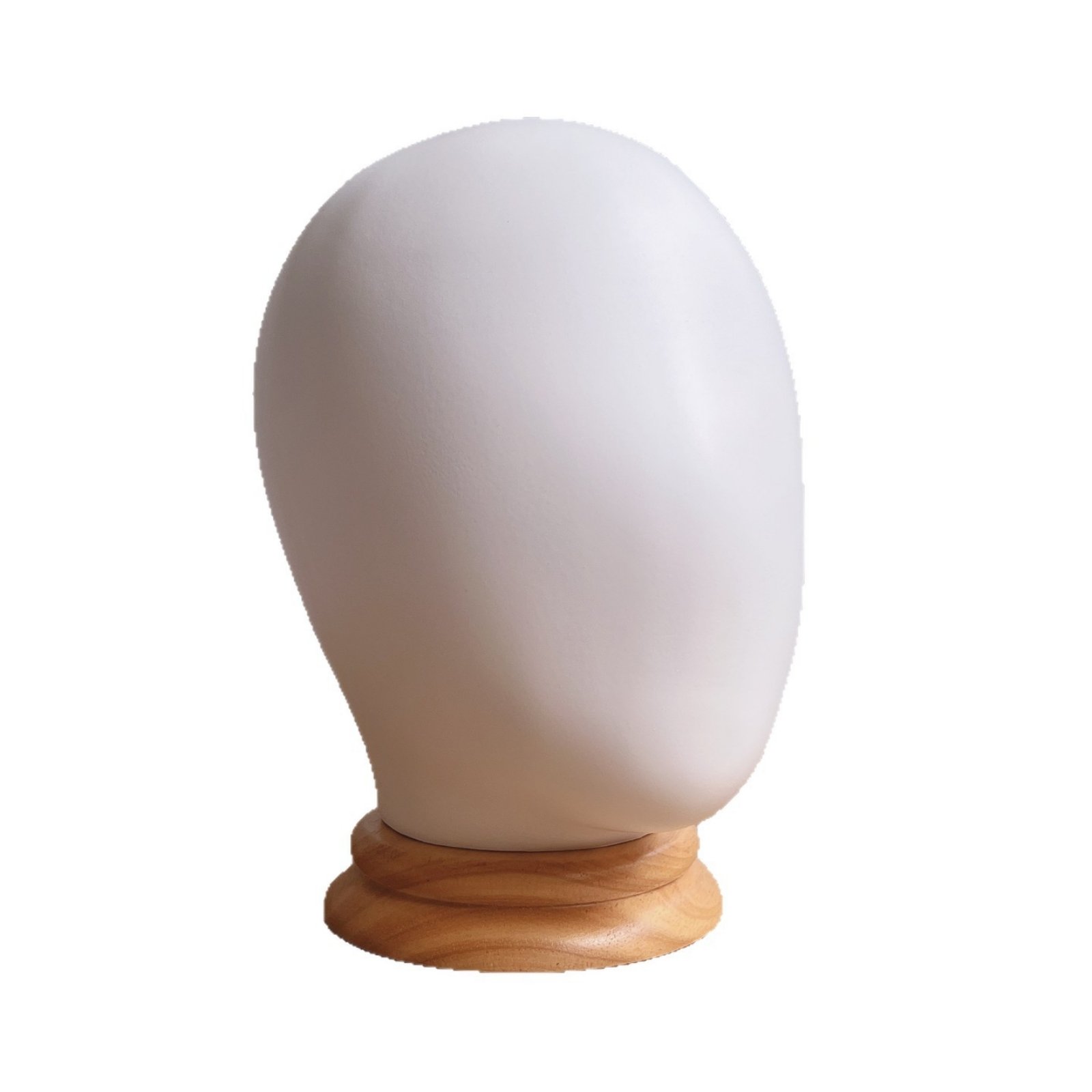 Mannequin Head with Wooden Base – White