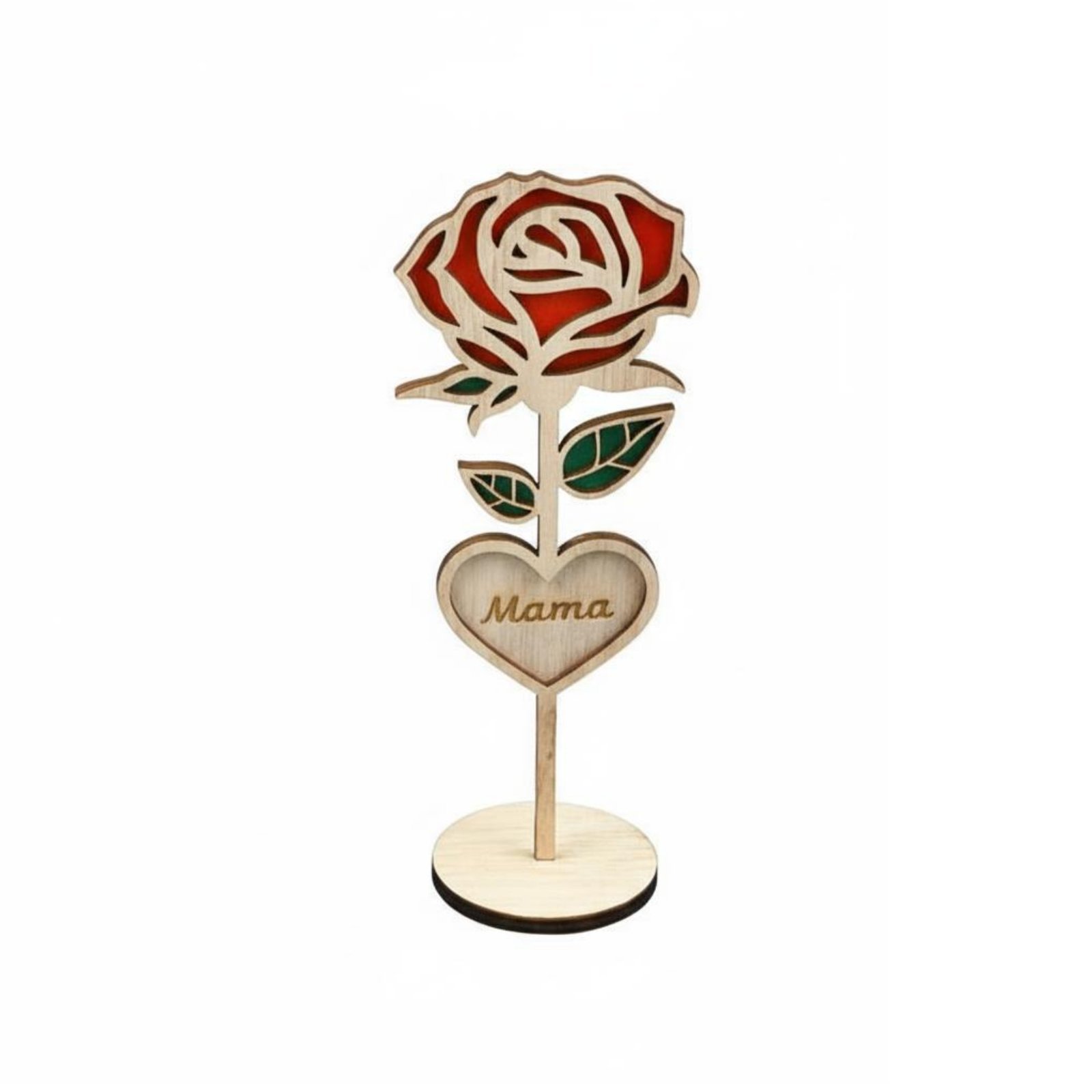 Wooden Rose Figurine