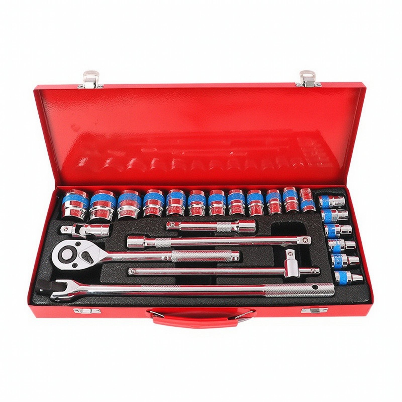 24-Piece Ratchet and Socket Set with Foam Insert