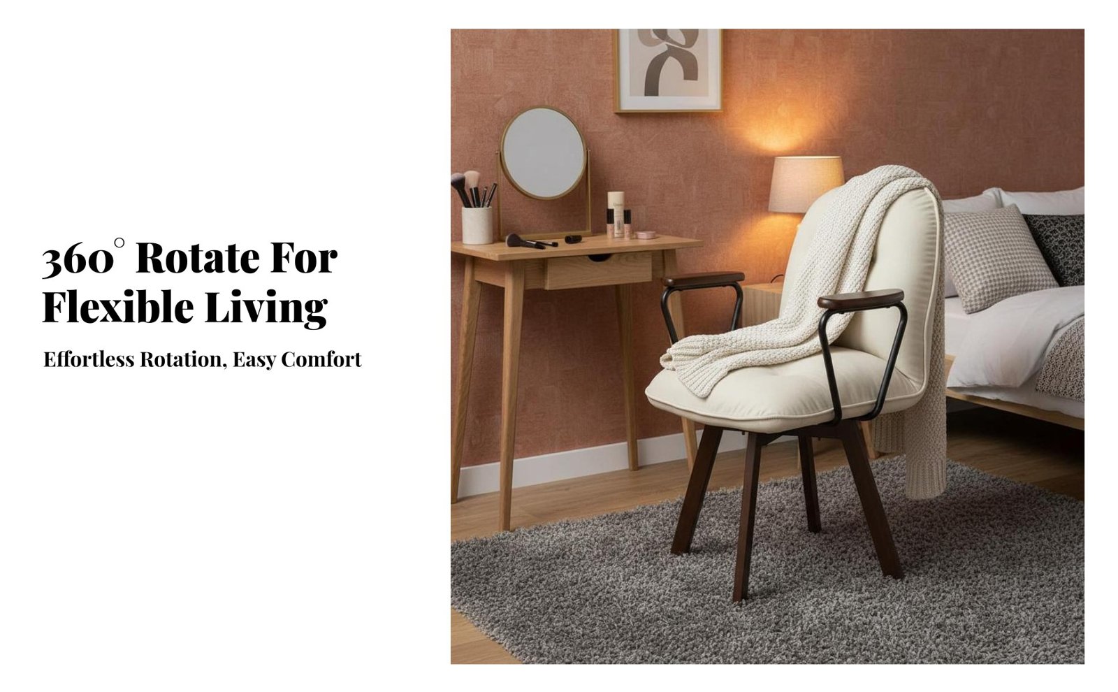 Padded Rotating Vanity Chair
