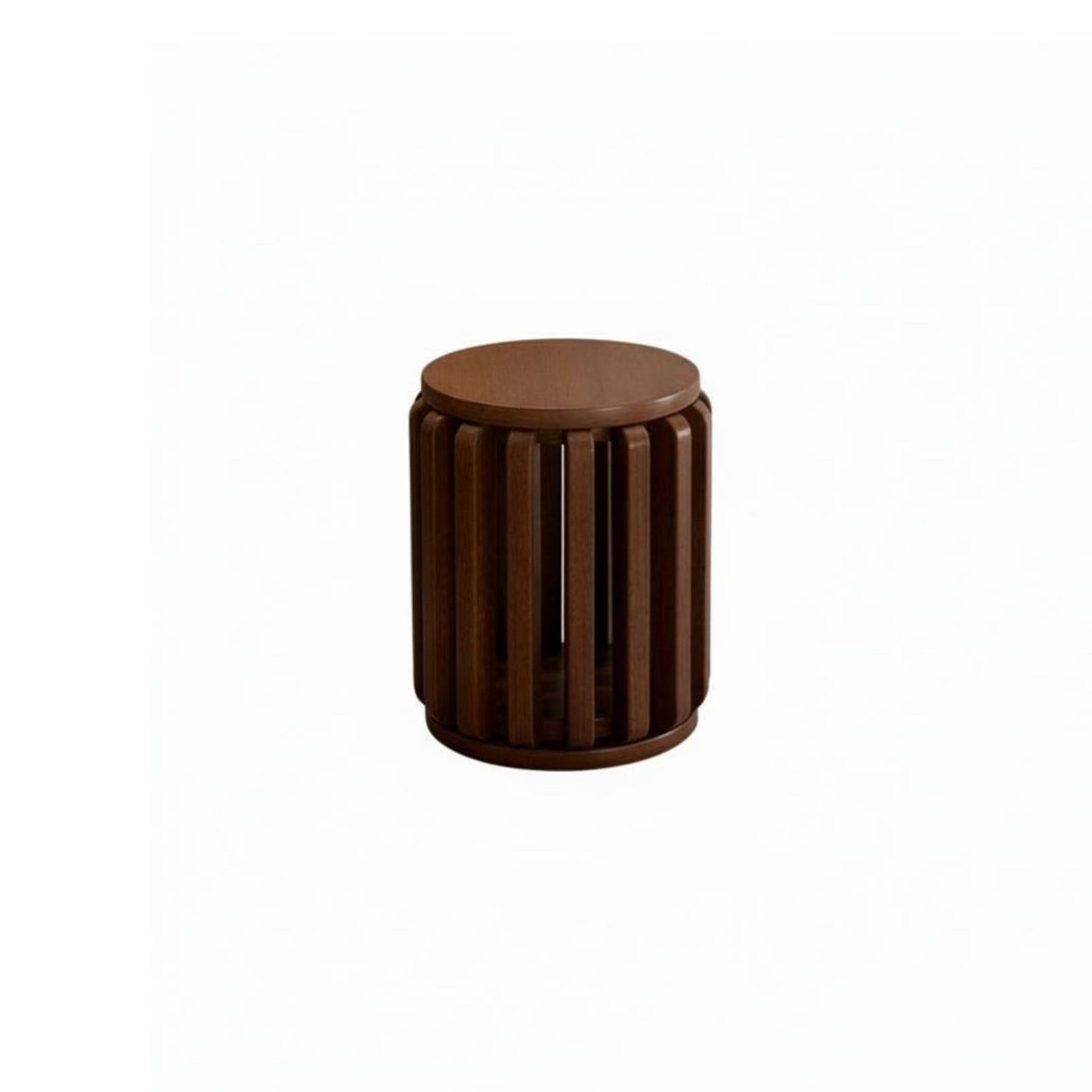Stackable Round Stool – Walnut, Chinese 38cm 4p