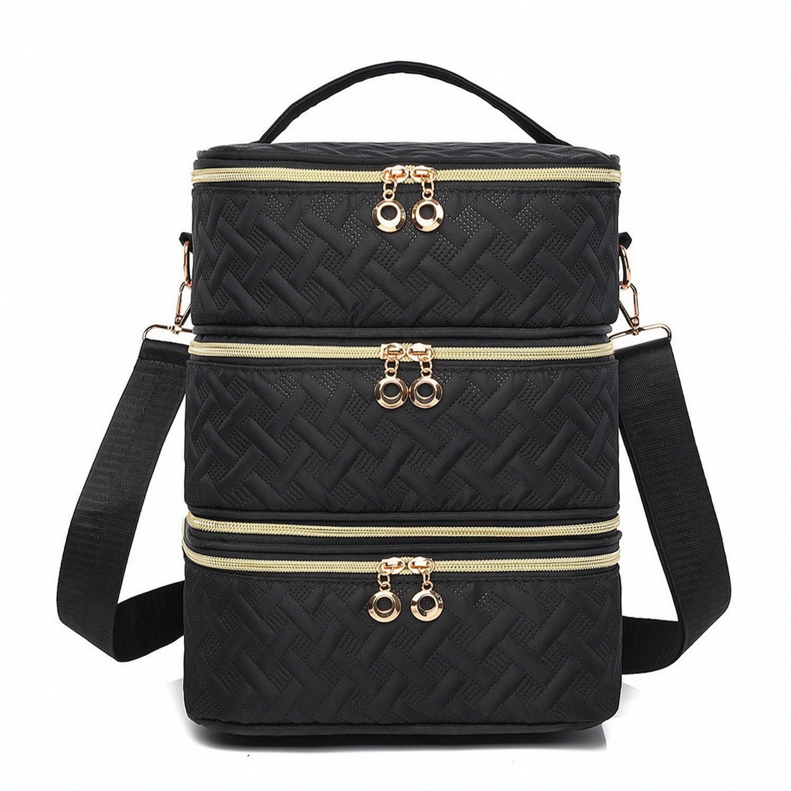 Three-Layer Nail Polish Organizer Bag