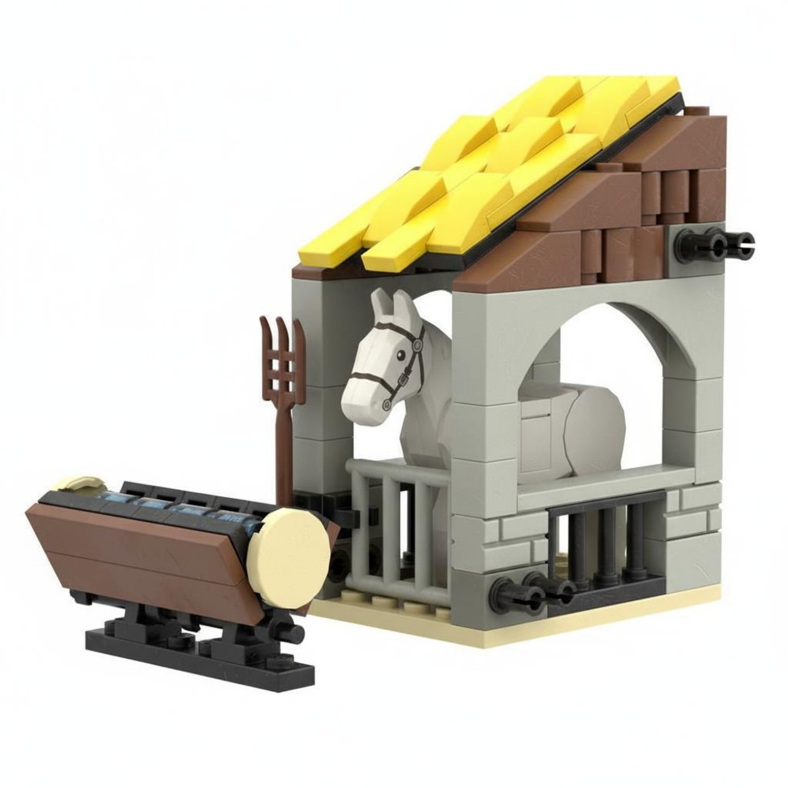 65-Piece Brick-Built Horse Stall Kit