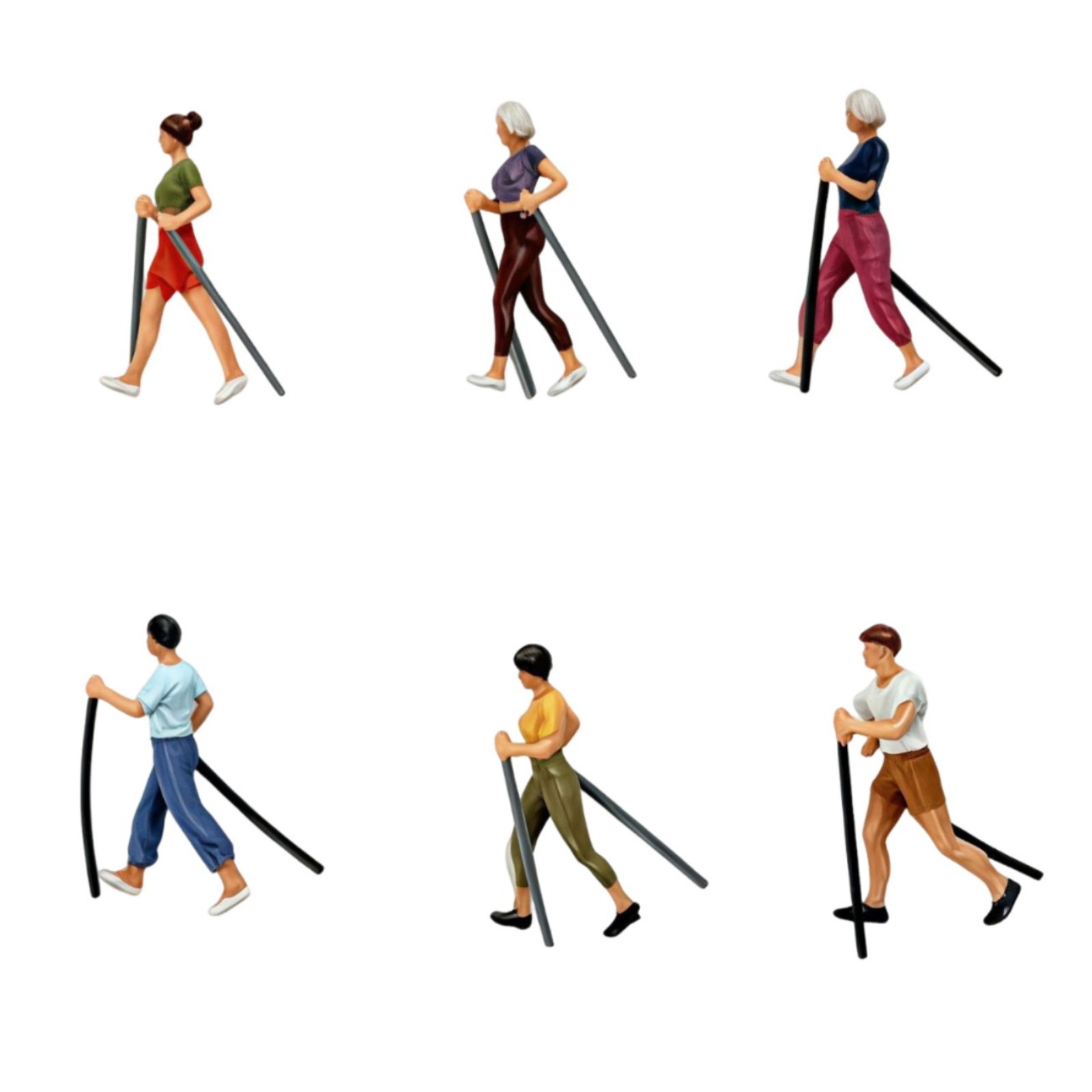 6-Piece 1:87 Skiing Figures
