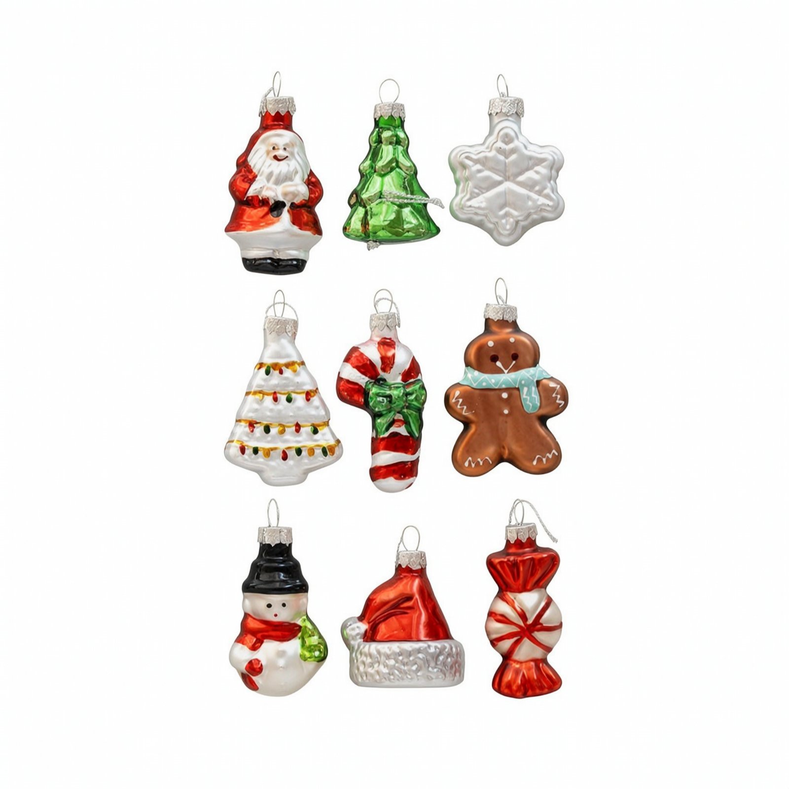 9-Piece Glass Christmas Tree Ornaments
