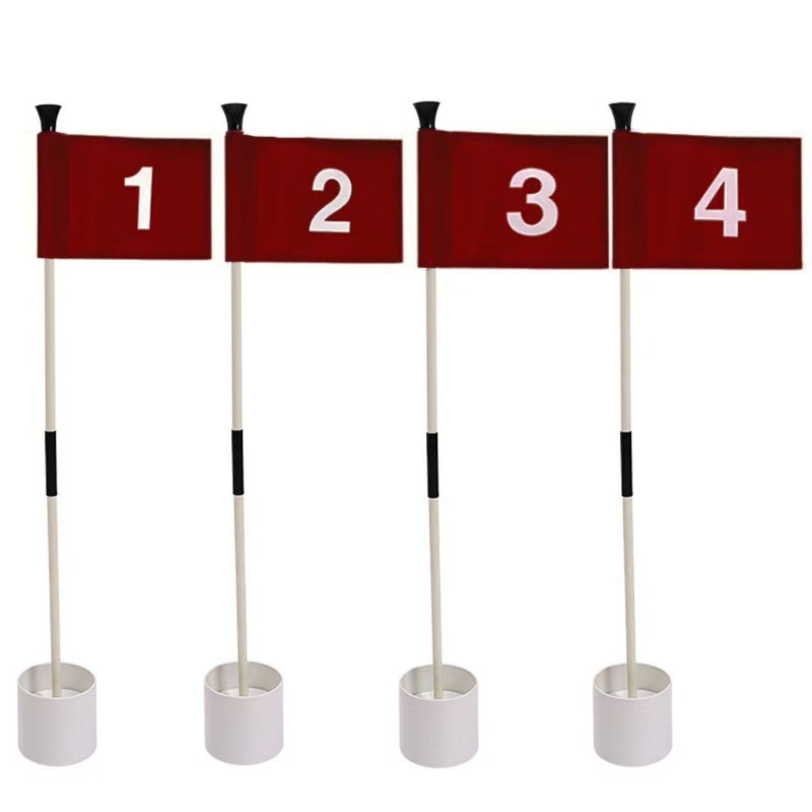 4 Pieces Golf Flag and Hole Receptacle Lightweight Fiber