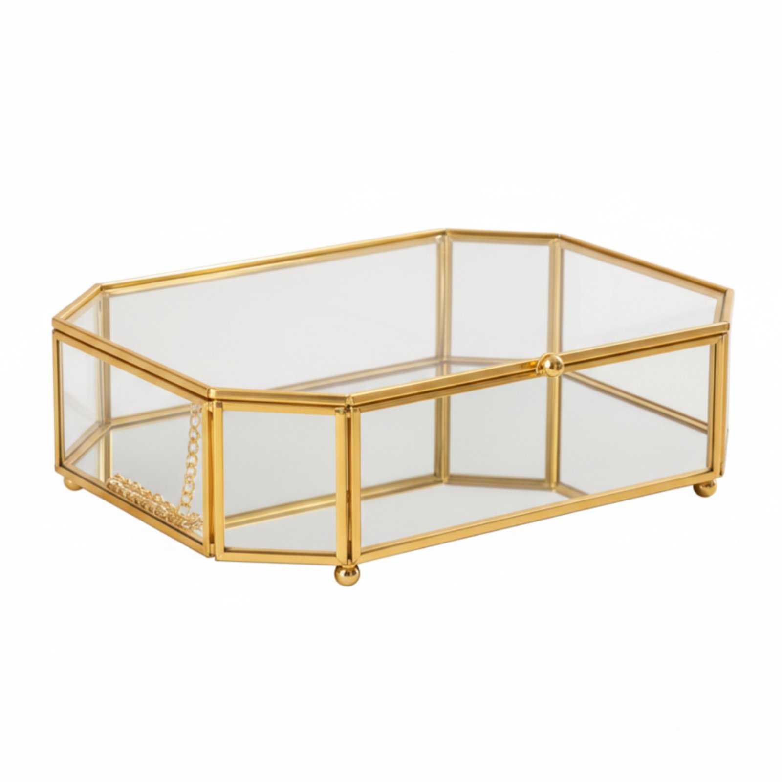 Geometric Glass Jewelry Storage Box