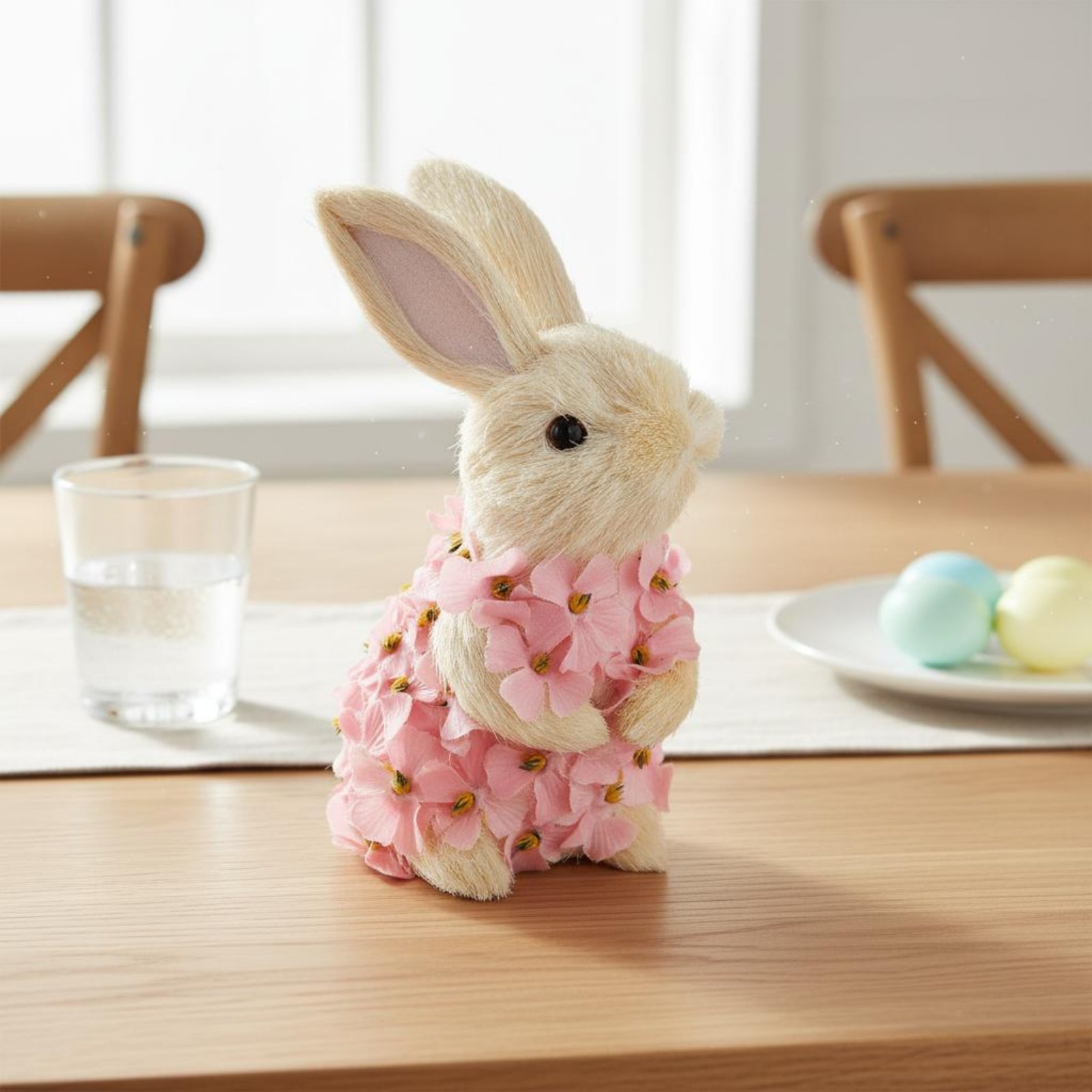 Straw Easter Bunny Figurine