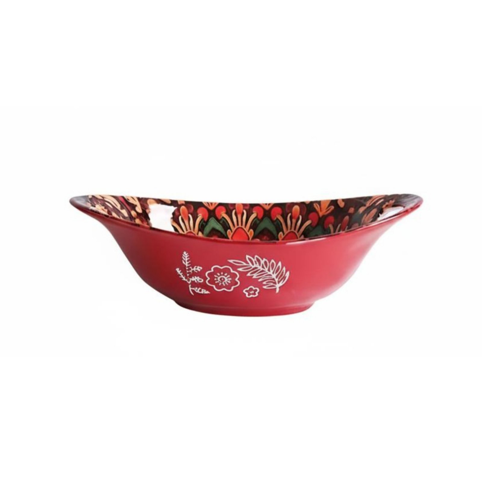 Bohemian Red Ceramic Soup Bowl
