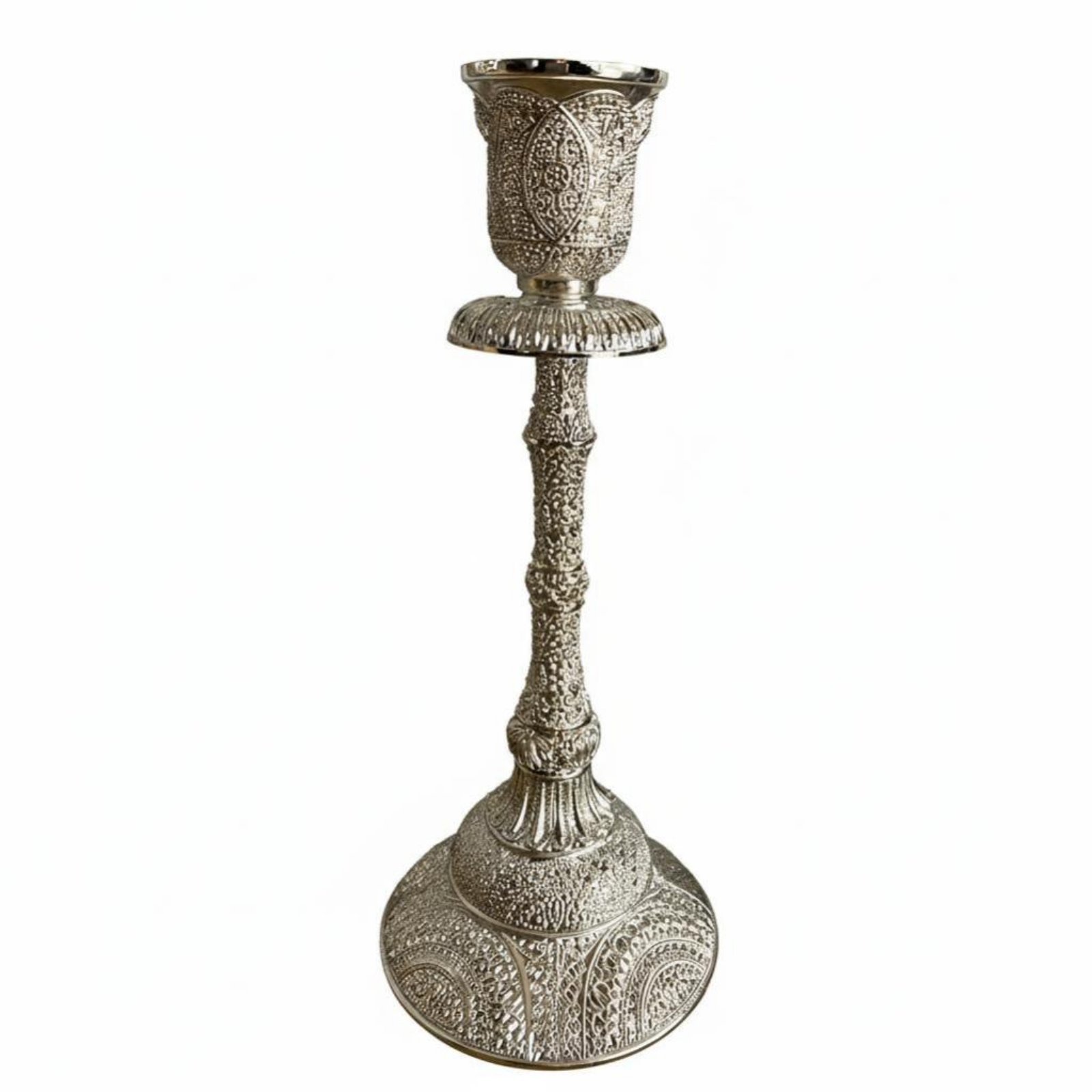 Zinc Alloy Candle Holder – Silver