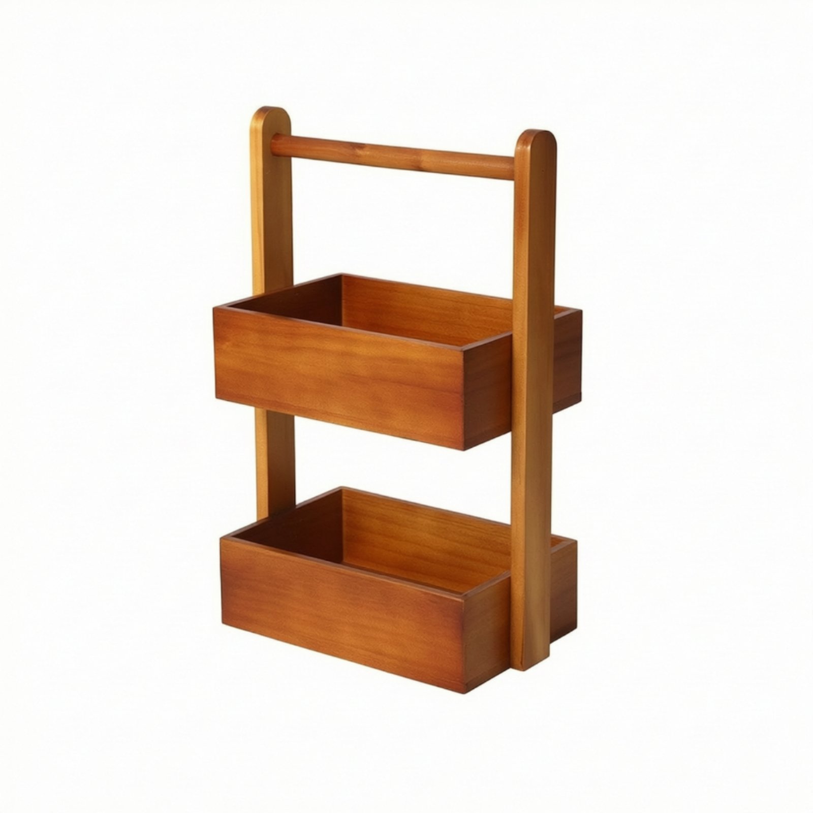 Portable Wood-Grain Desk Organizer