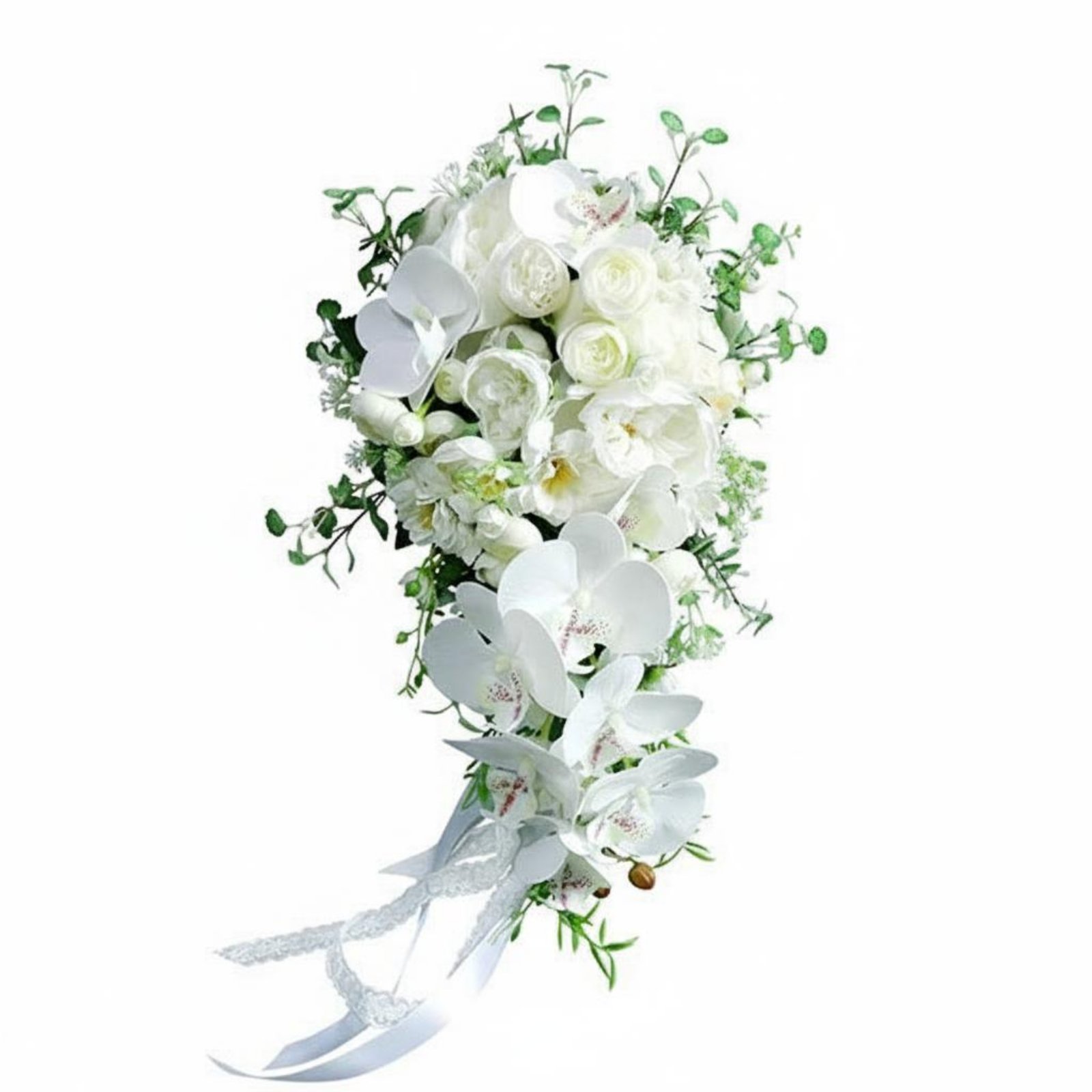 Waterfall Wedding Bouquet – White