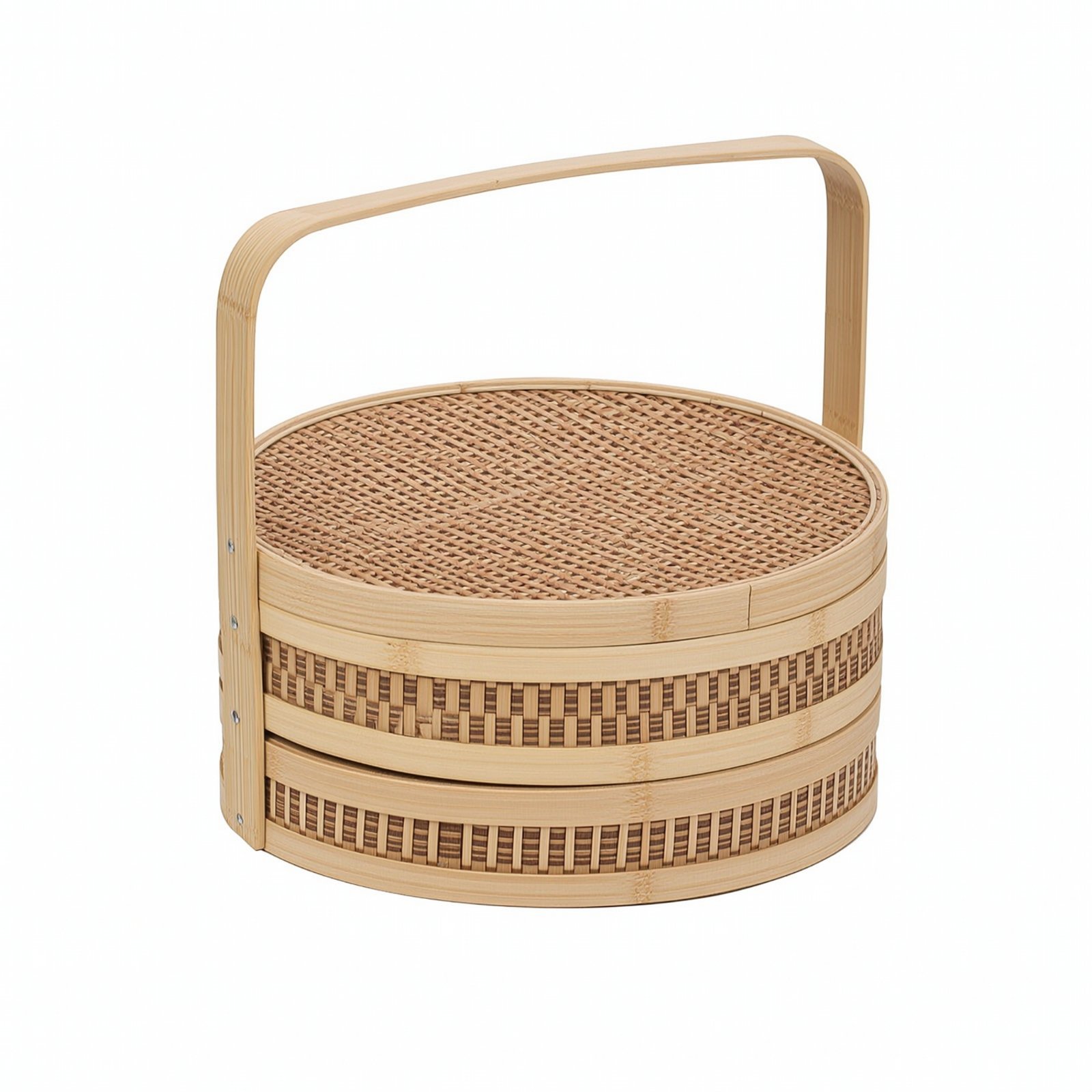 Double-Layer Bamboo Gift Basket