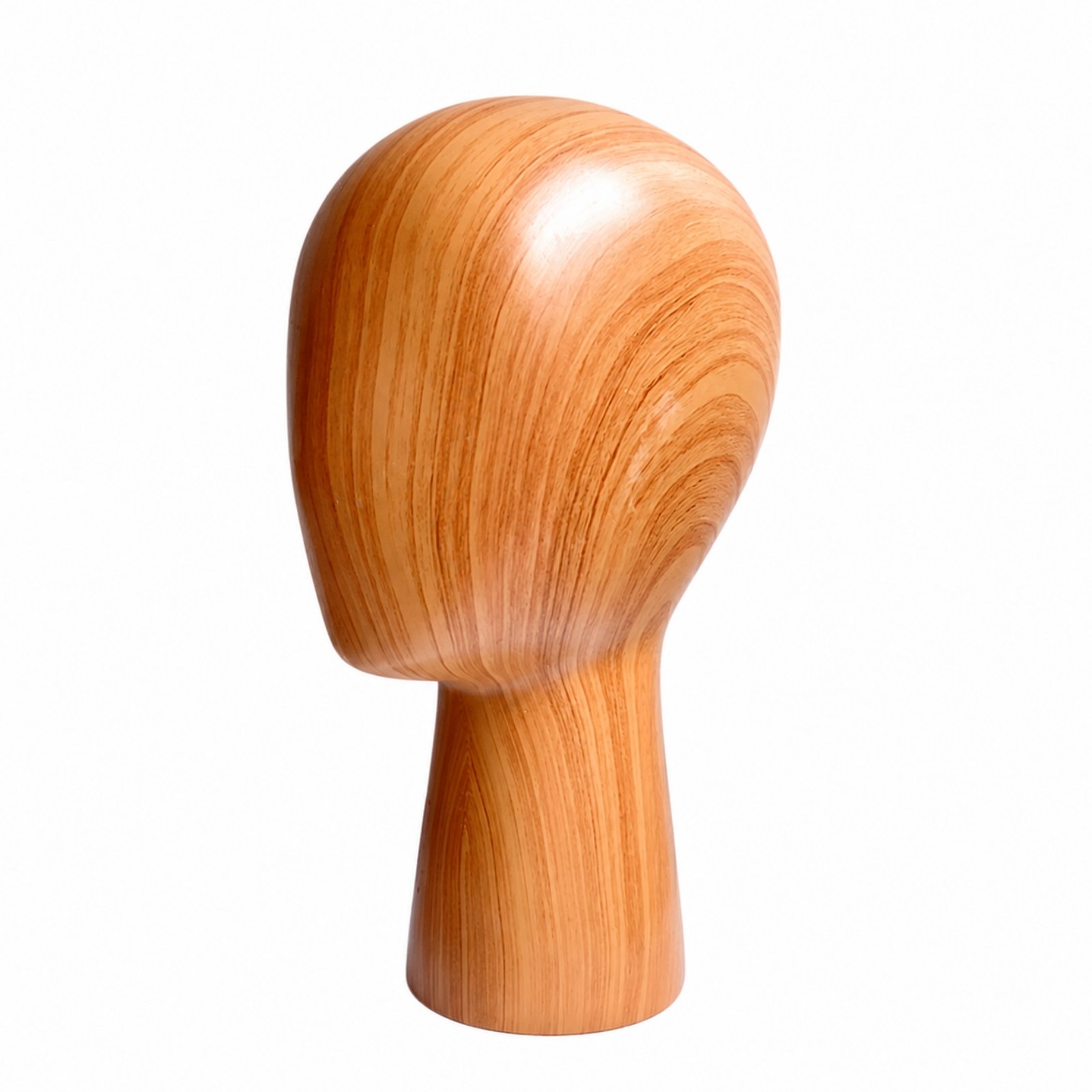 Freestanding Head Mannequin Wood-Grain Finish