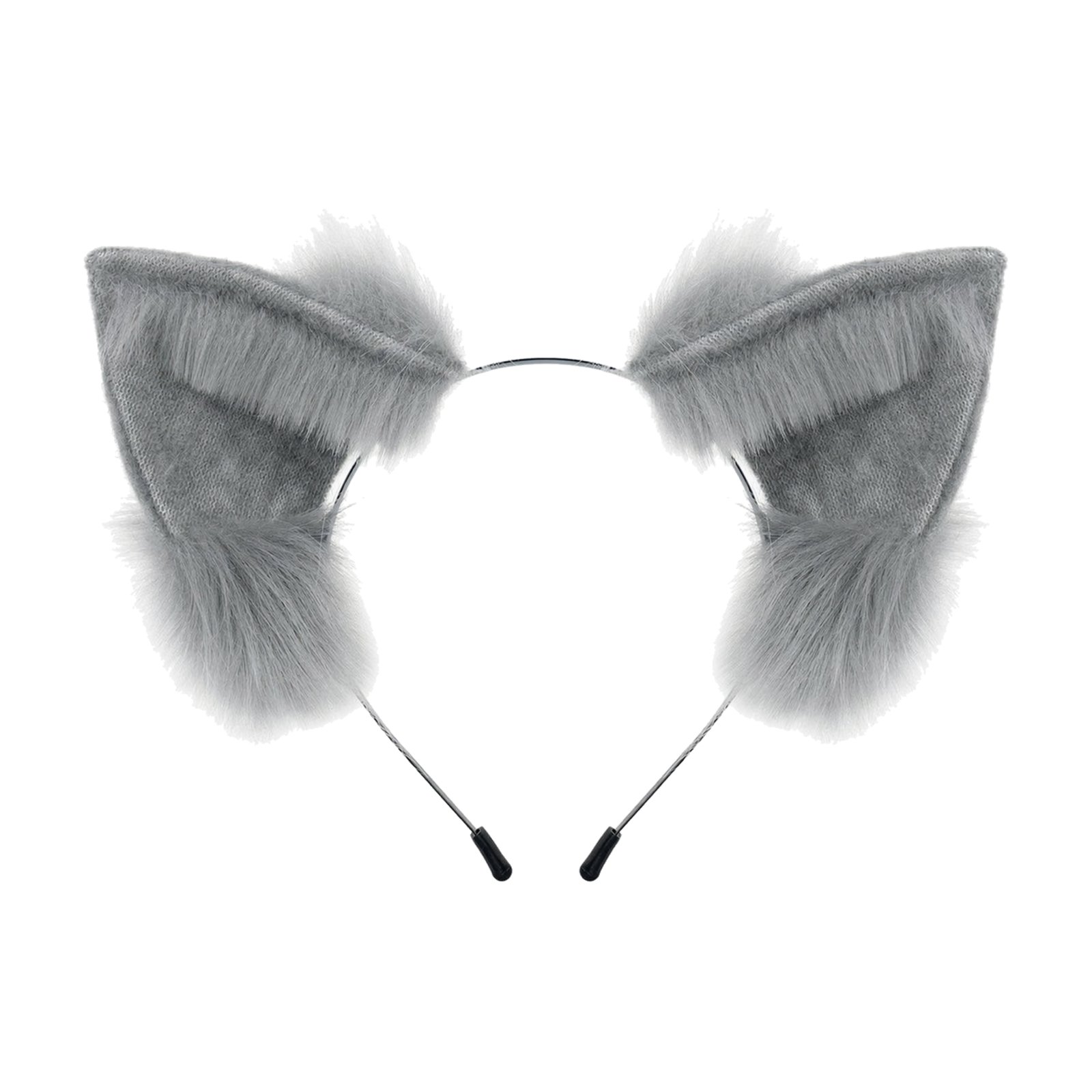 Fuzzy Animal Ears Headband – Gray