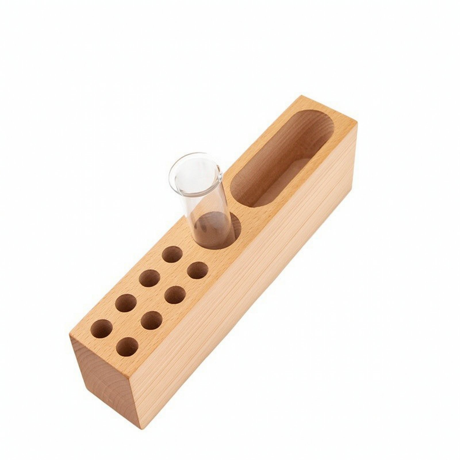 Wooden Pen Holder with Glass Tube