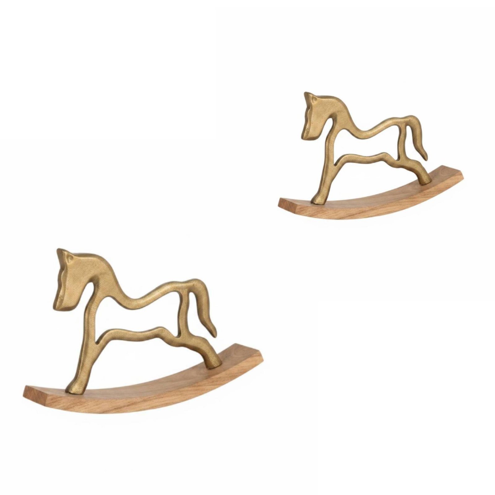 2-Piece Gilded Equine Statue