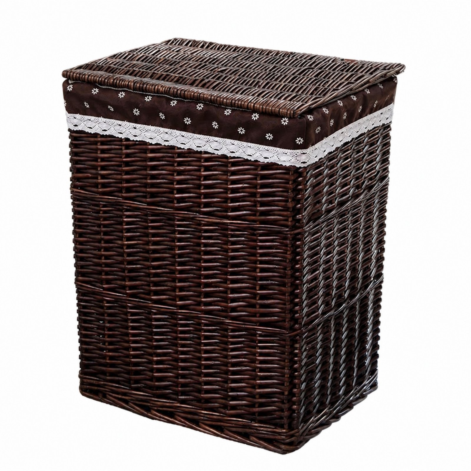 Wicker Laundry Basket – Coffee, Size M