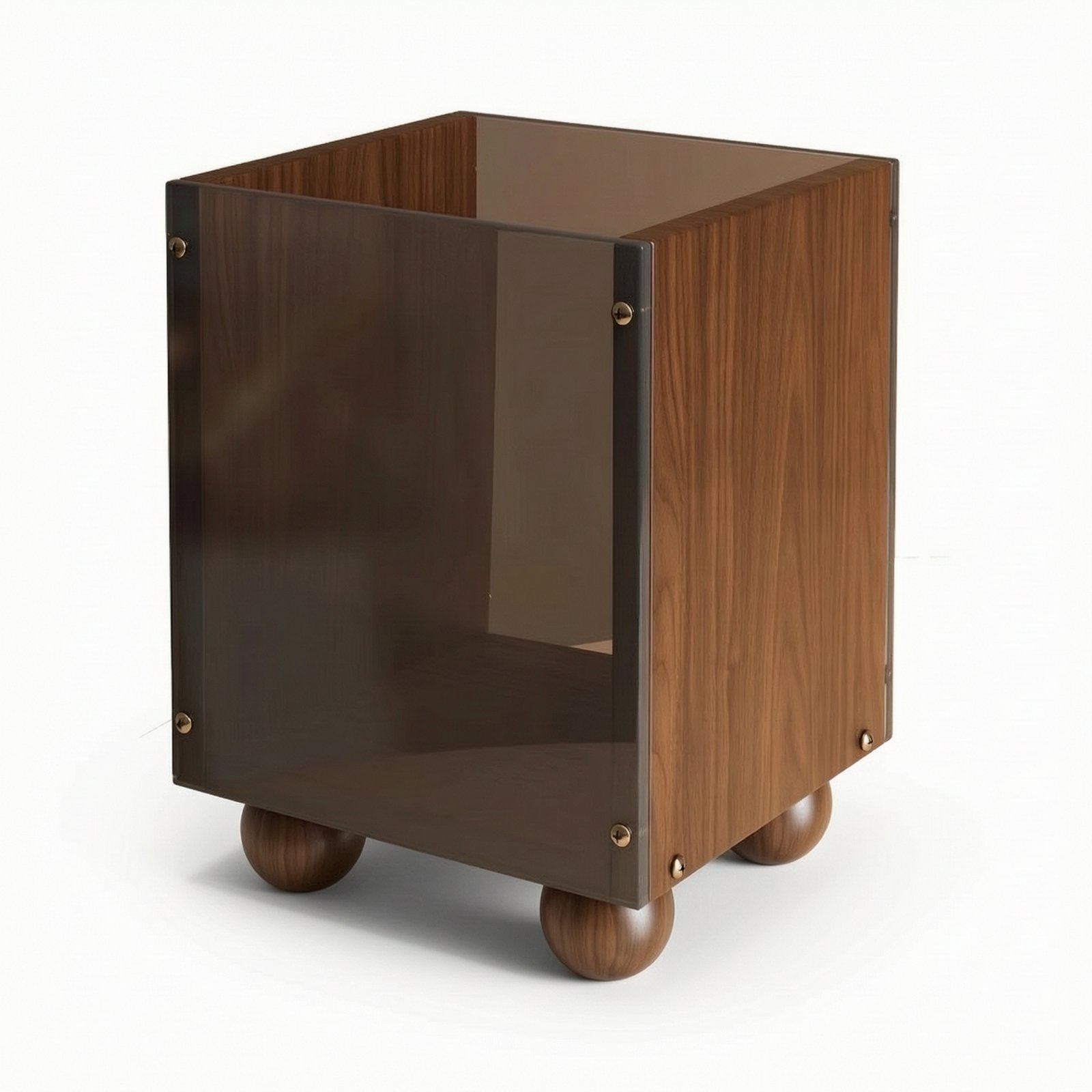 Wooden Vanity Organizer with Transparent Body-Grain