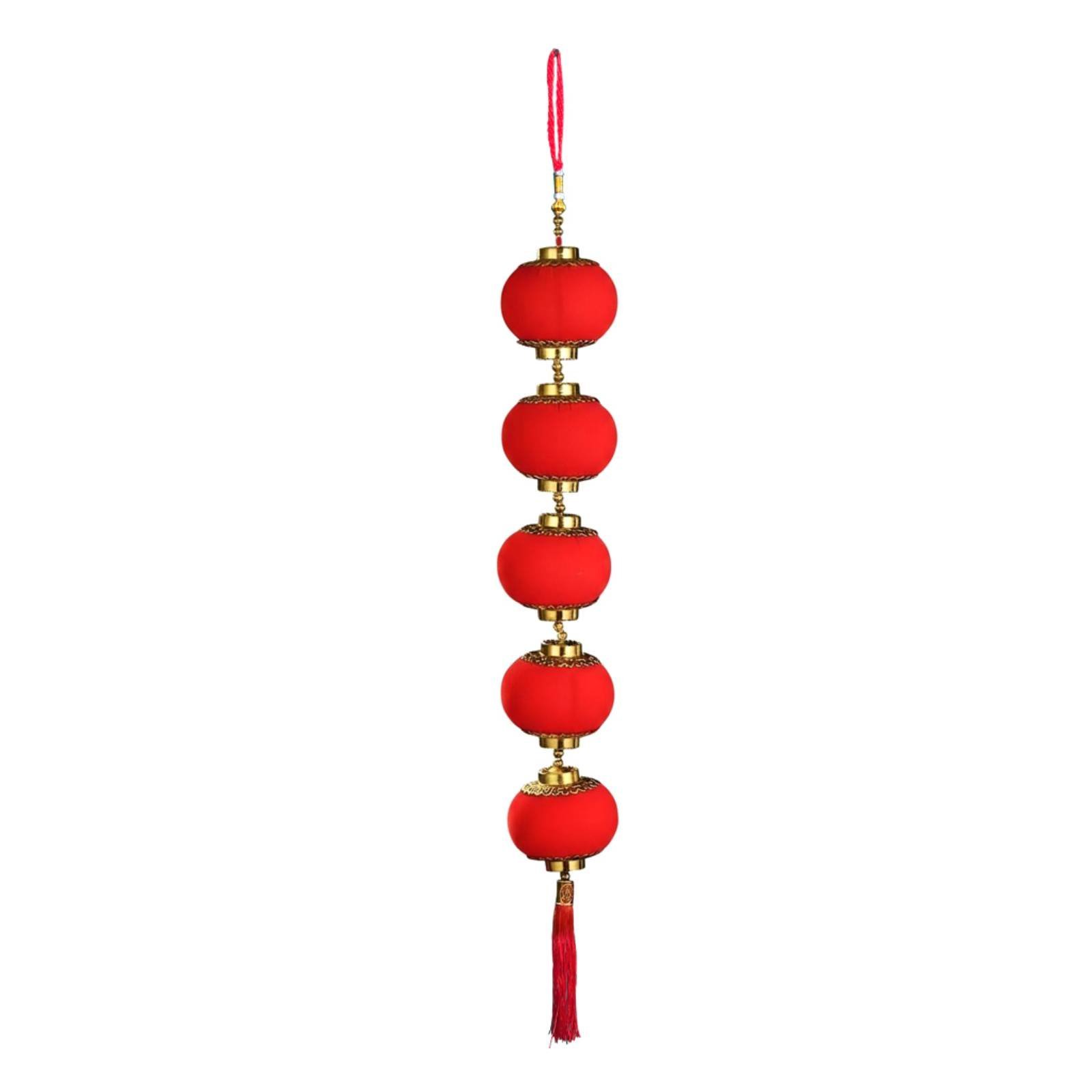 Flocked Lantern Hanging Decor