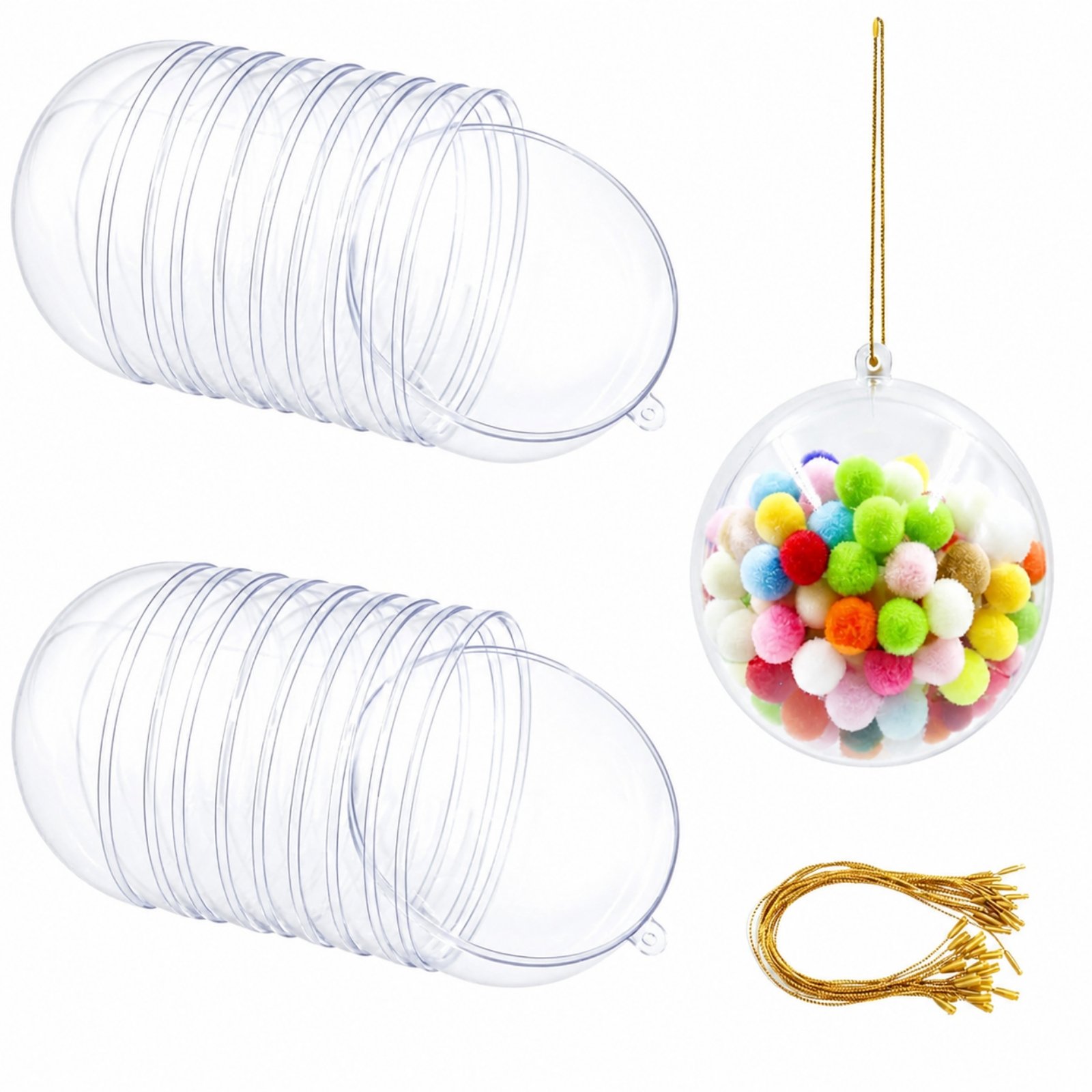 10-Piece Transparent Christmas Ornament Balls