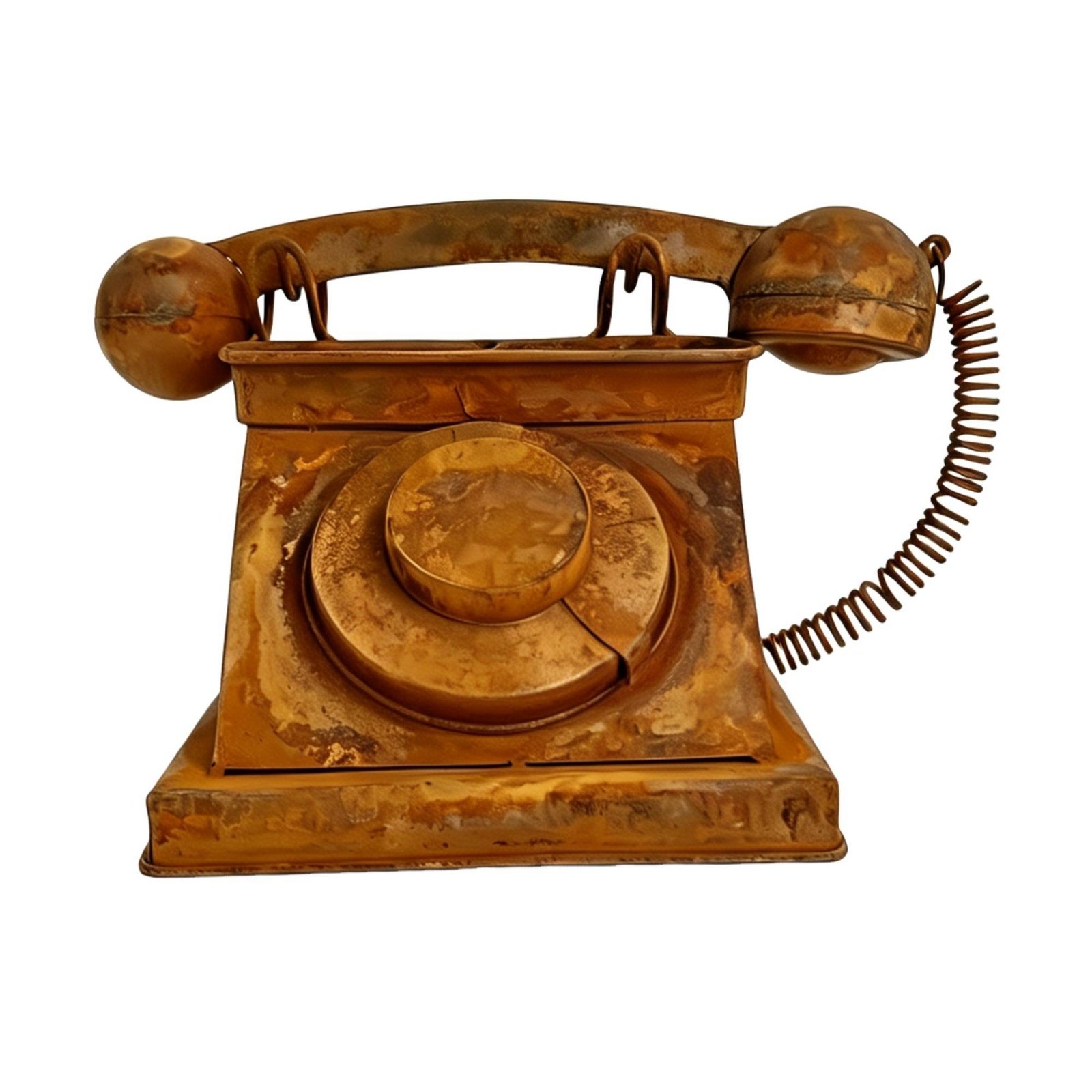 Rusted Iron Telephone Planter
