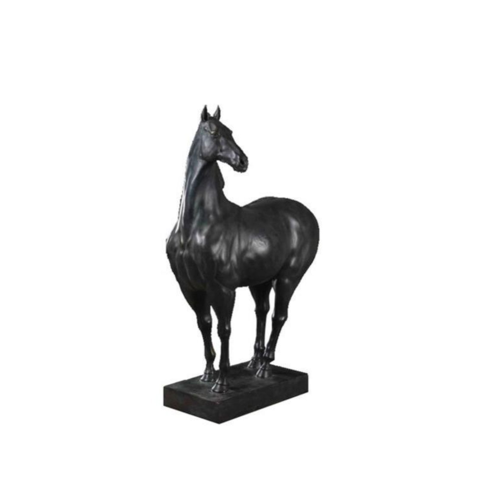 Resin Horse Sculpture – Black, Small