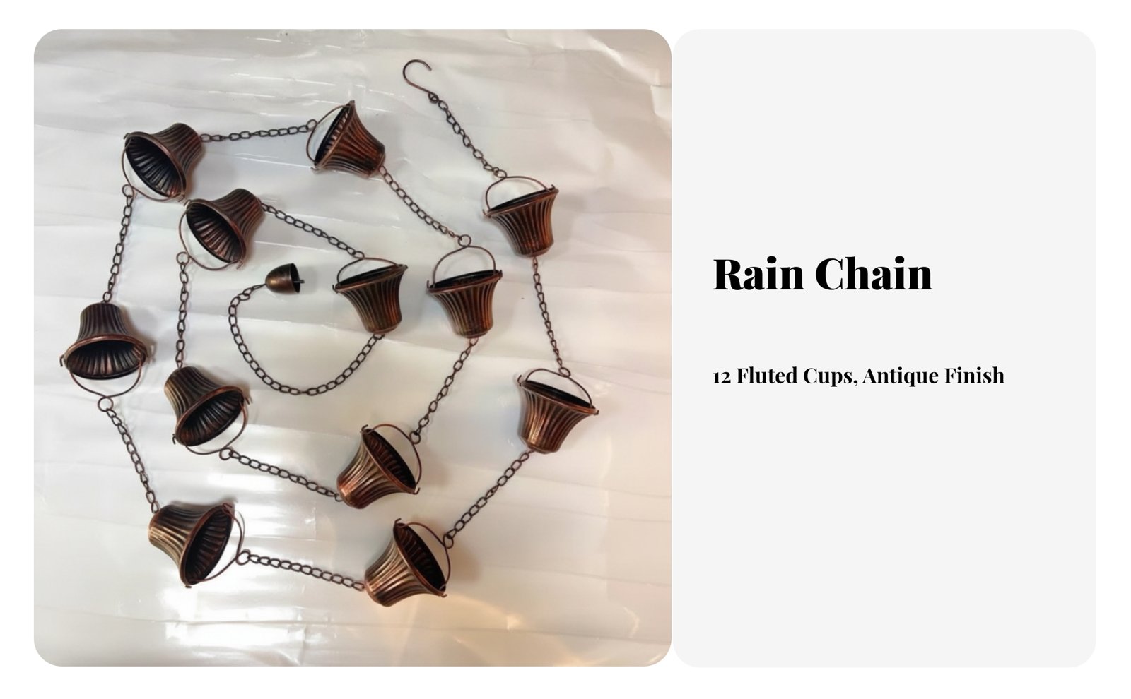 Metal Rain Chain Bronze Finish