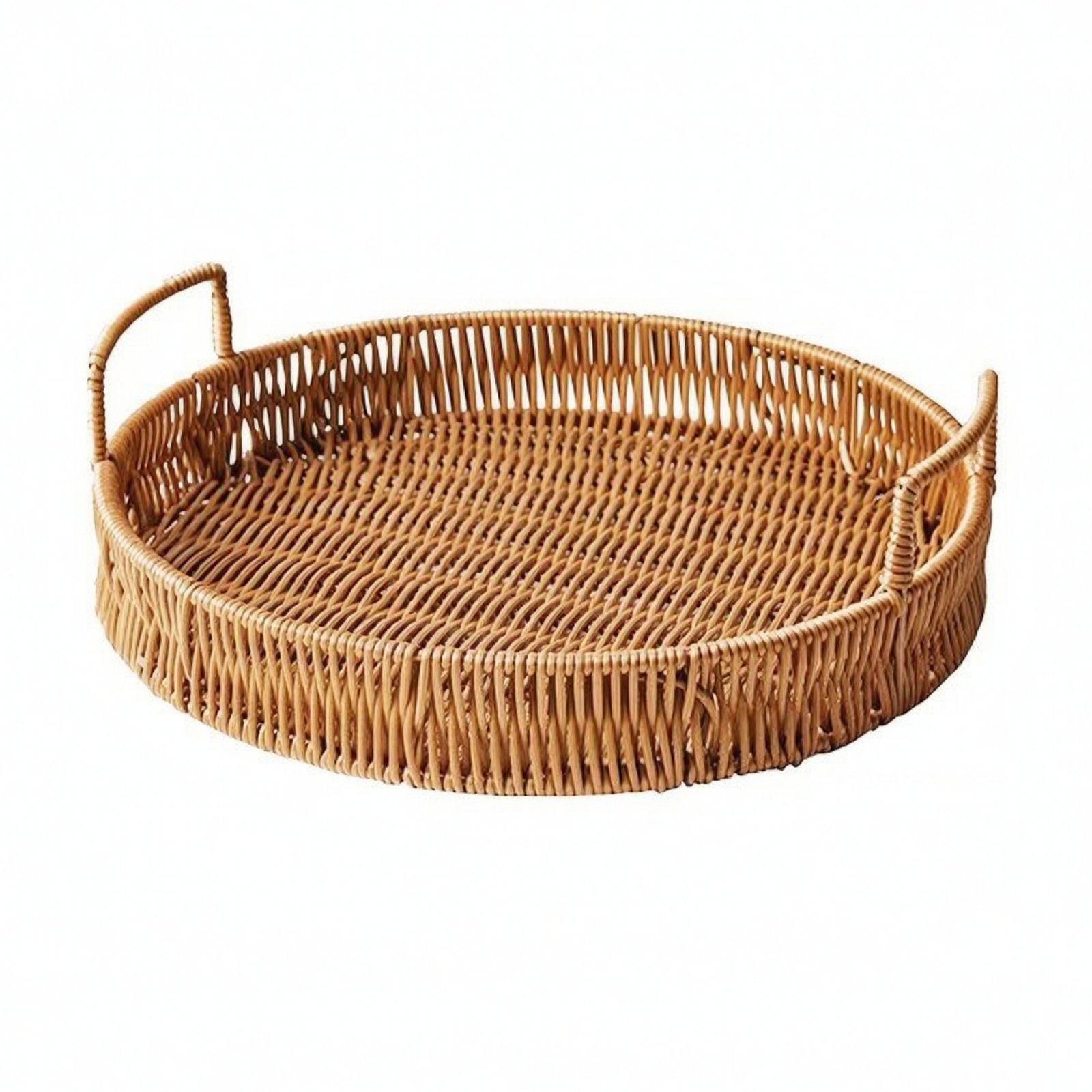 Imitation Rattan Tray with Handles