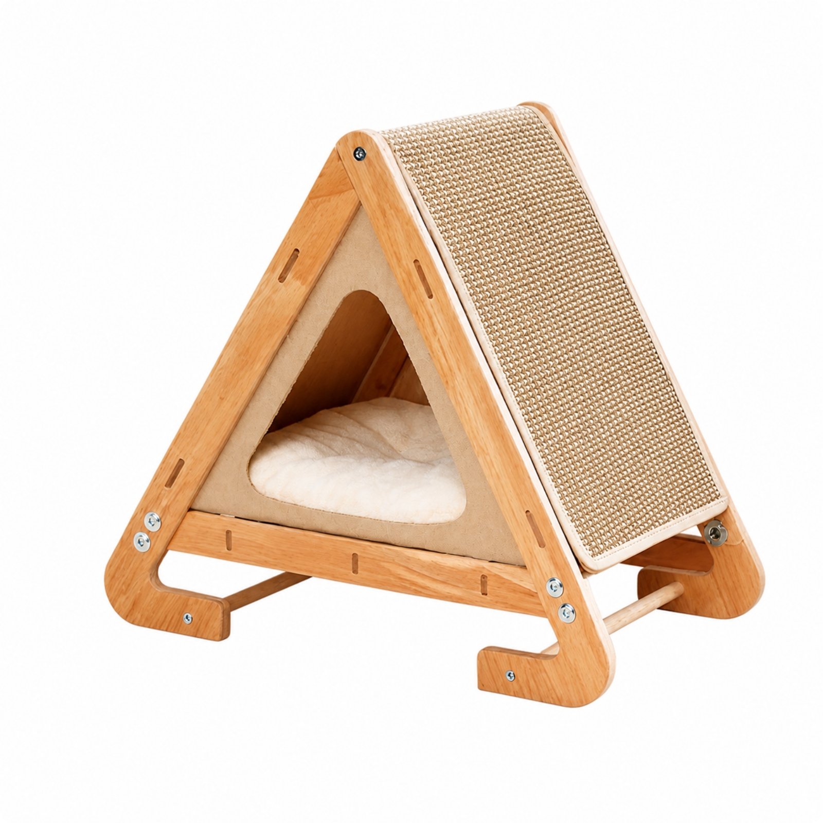 Wooden Triangular Cat House