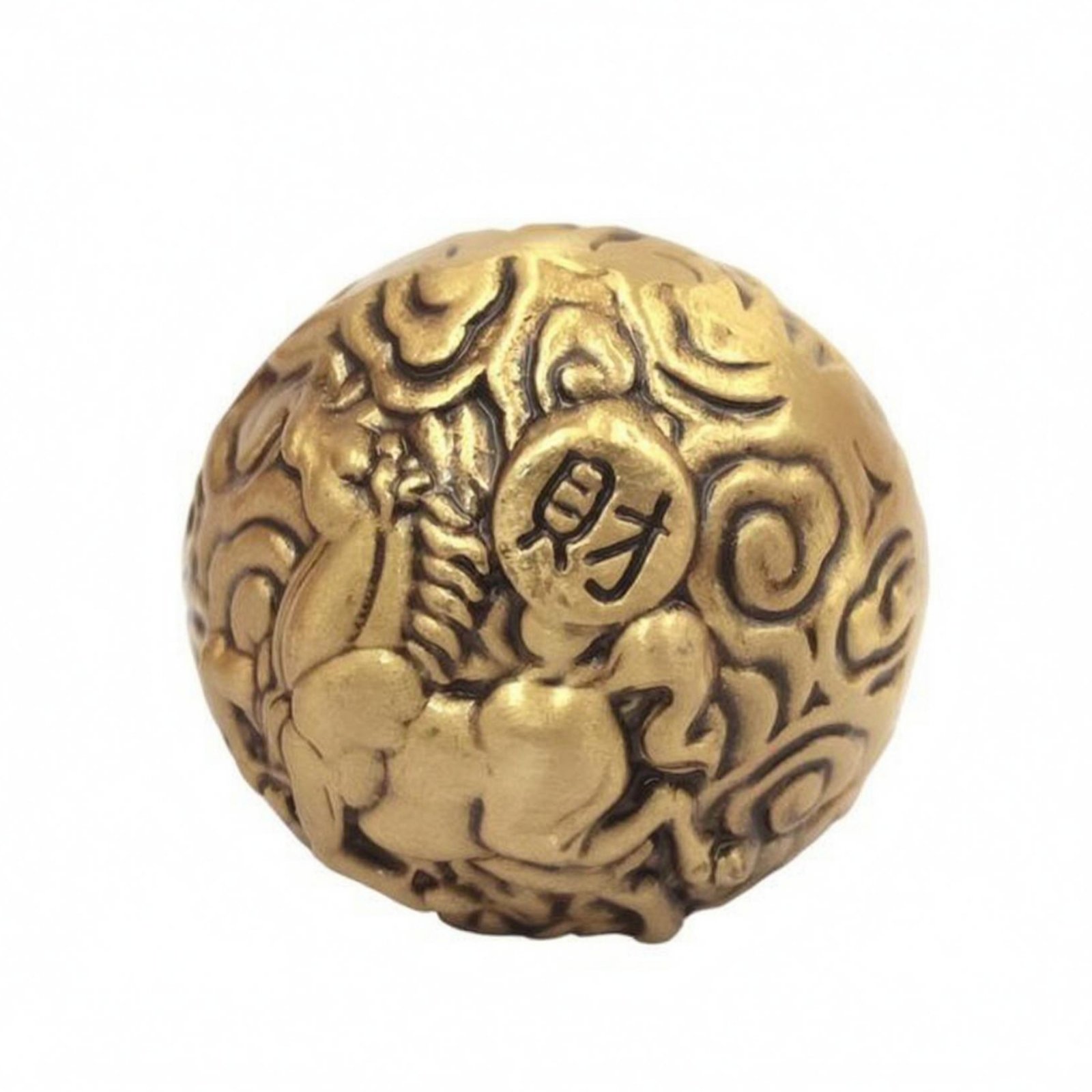 Horse Motif Ornament Brass Ball