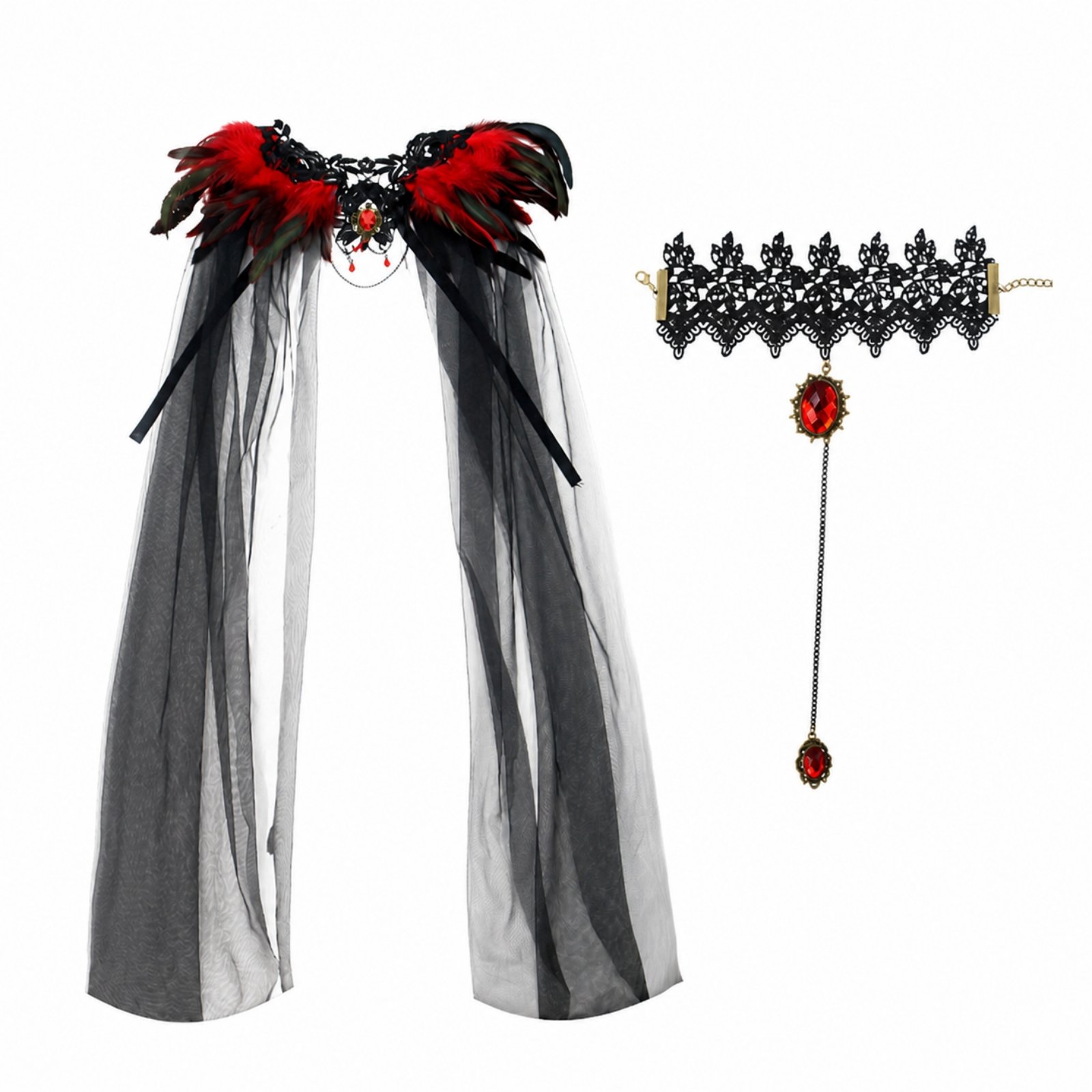 Gothic Cape with Feathers