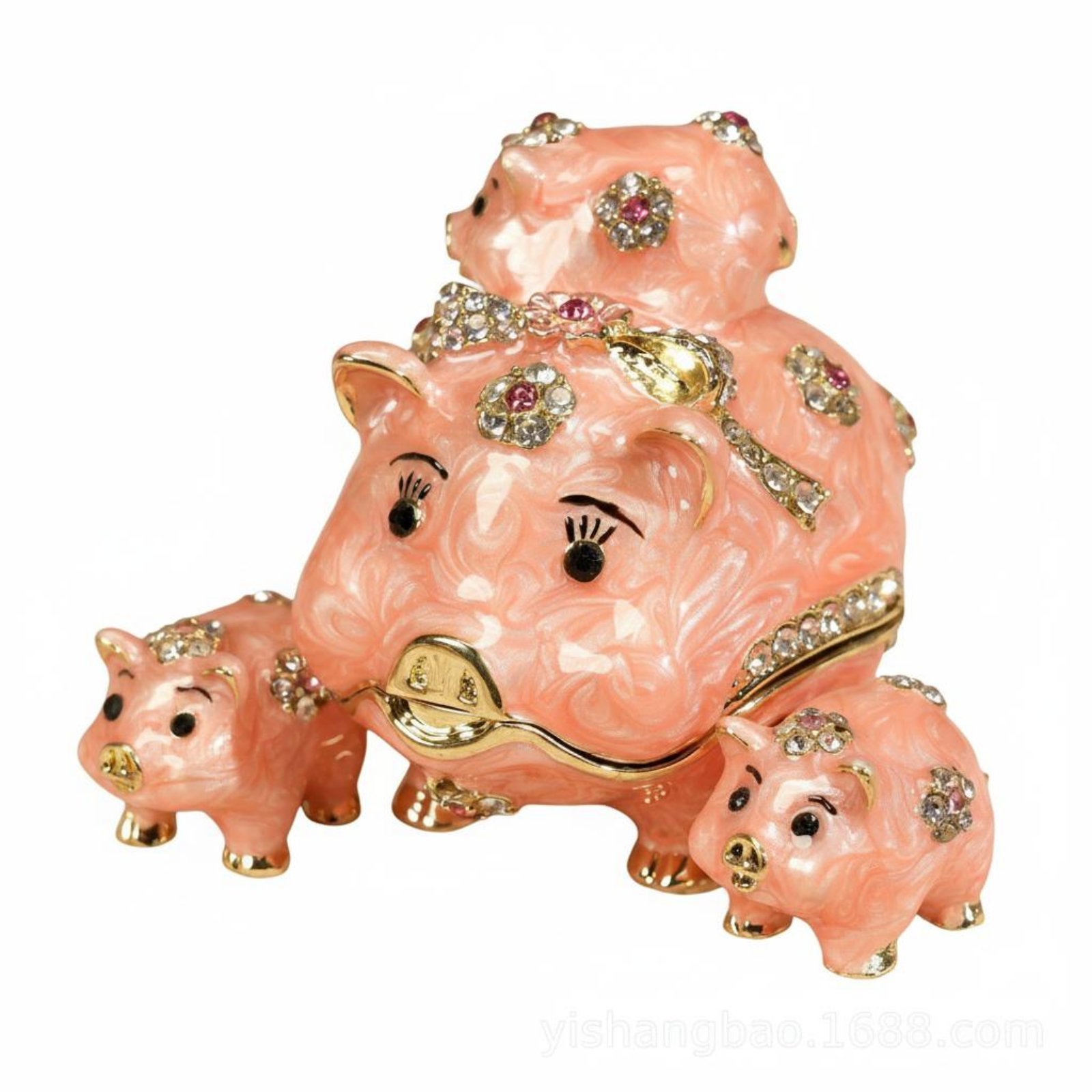 Hand Painted Pig Trinket Box