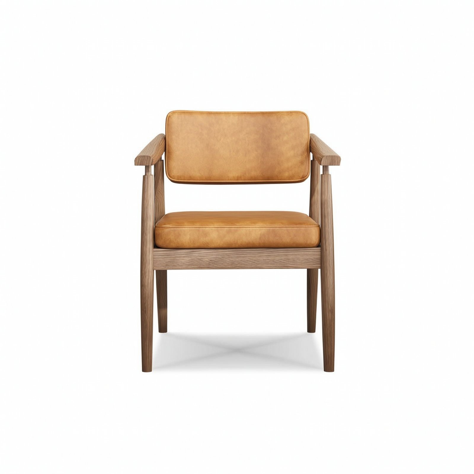 Upholstered Armchair – Brown, Leather