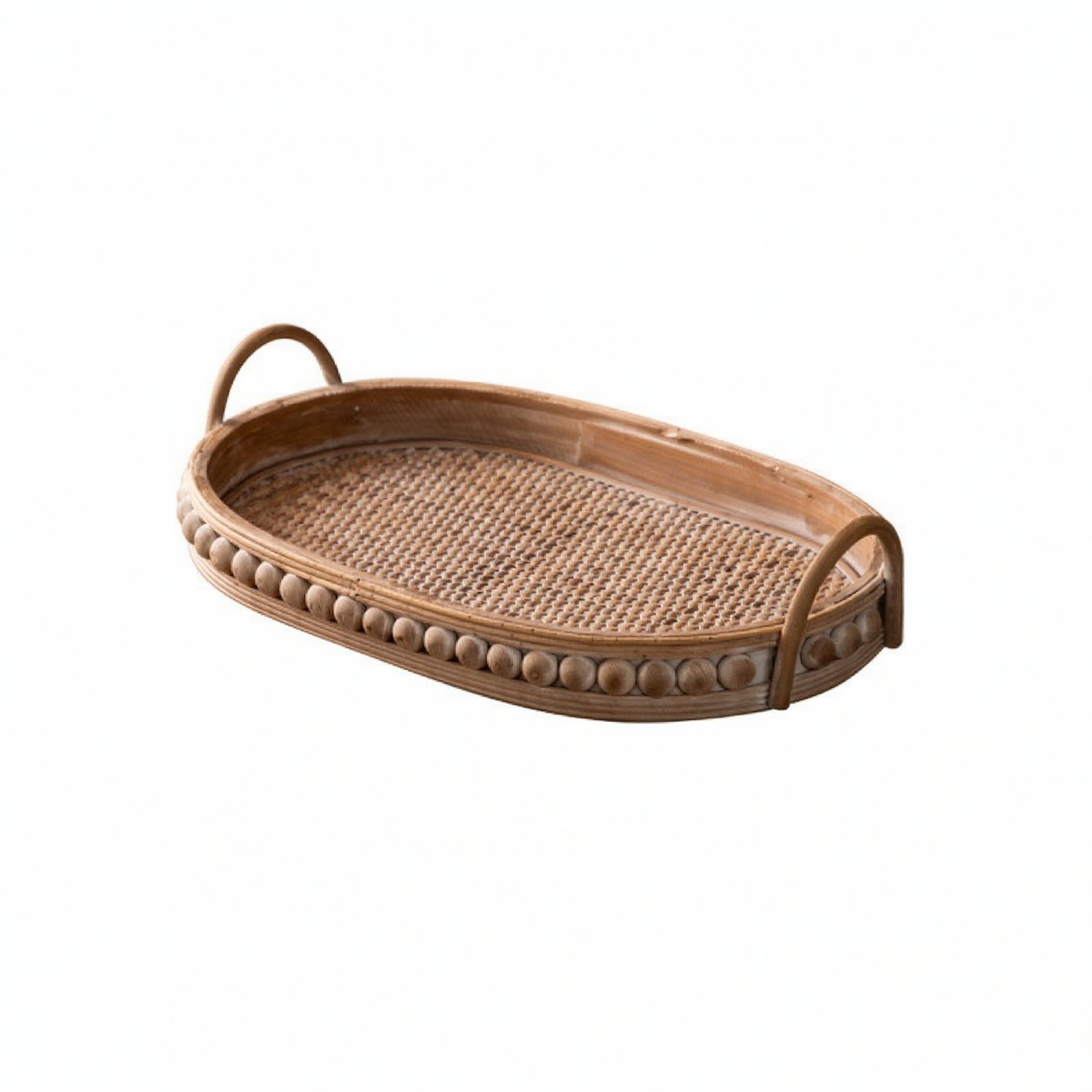 Woven Serving Tray with Handles – Small
