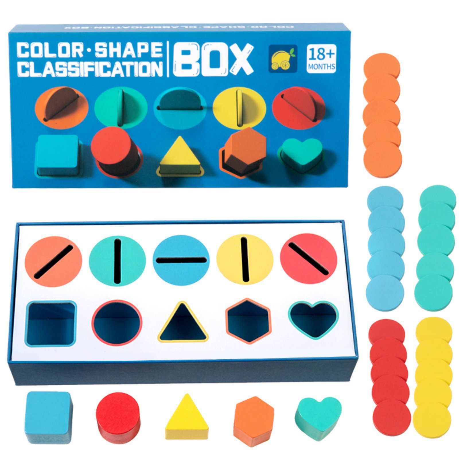 Wood Shape Sorting Box