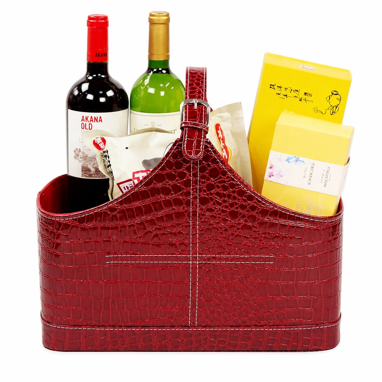 Faux Leather Storage Basket