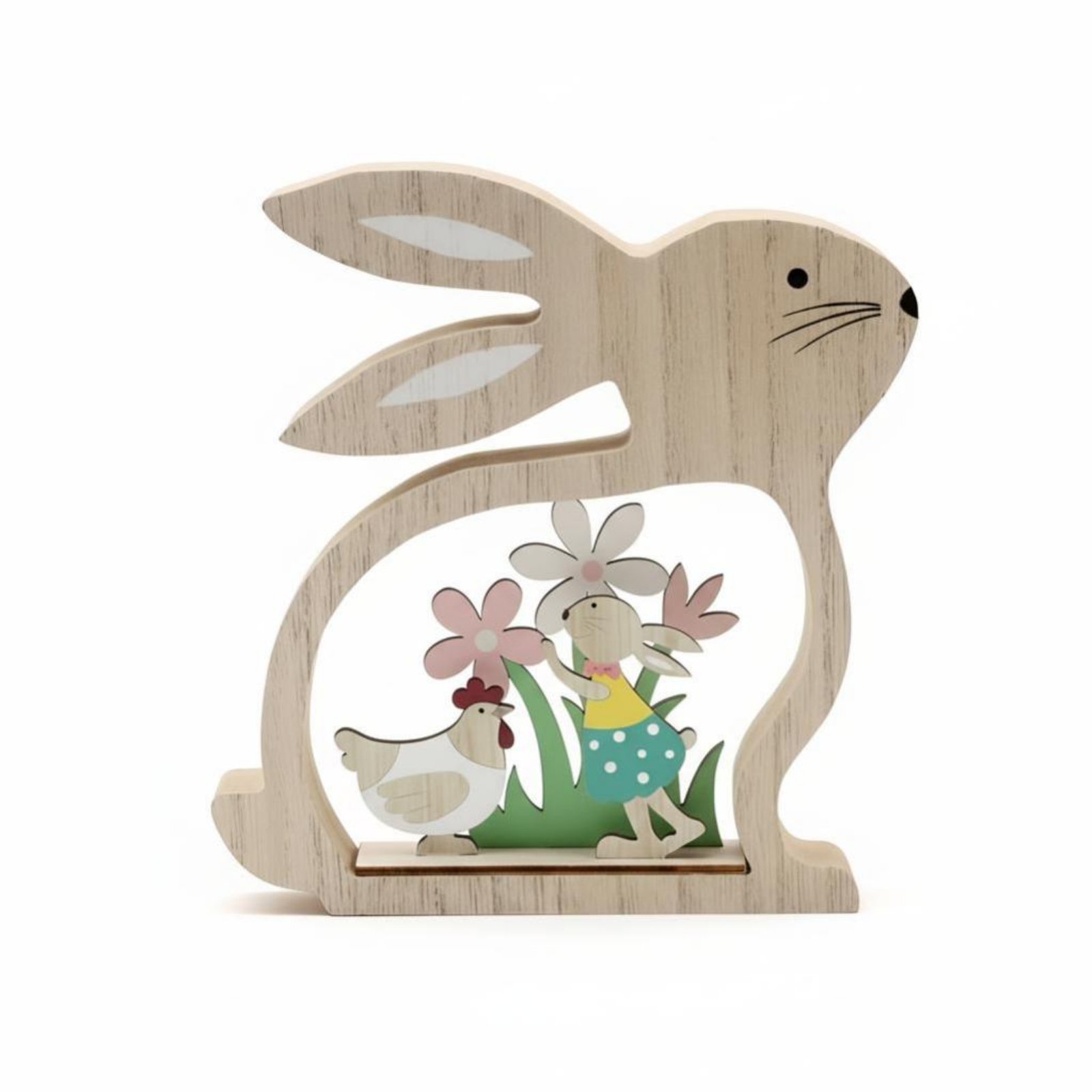 Wooden Hollow Bunny Decor